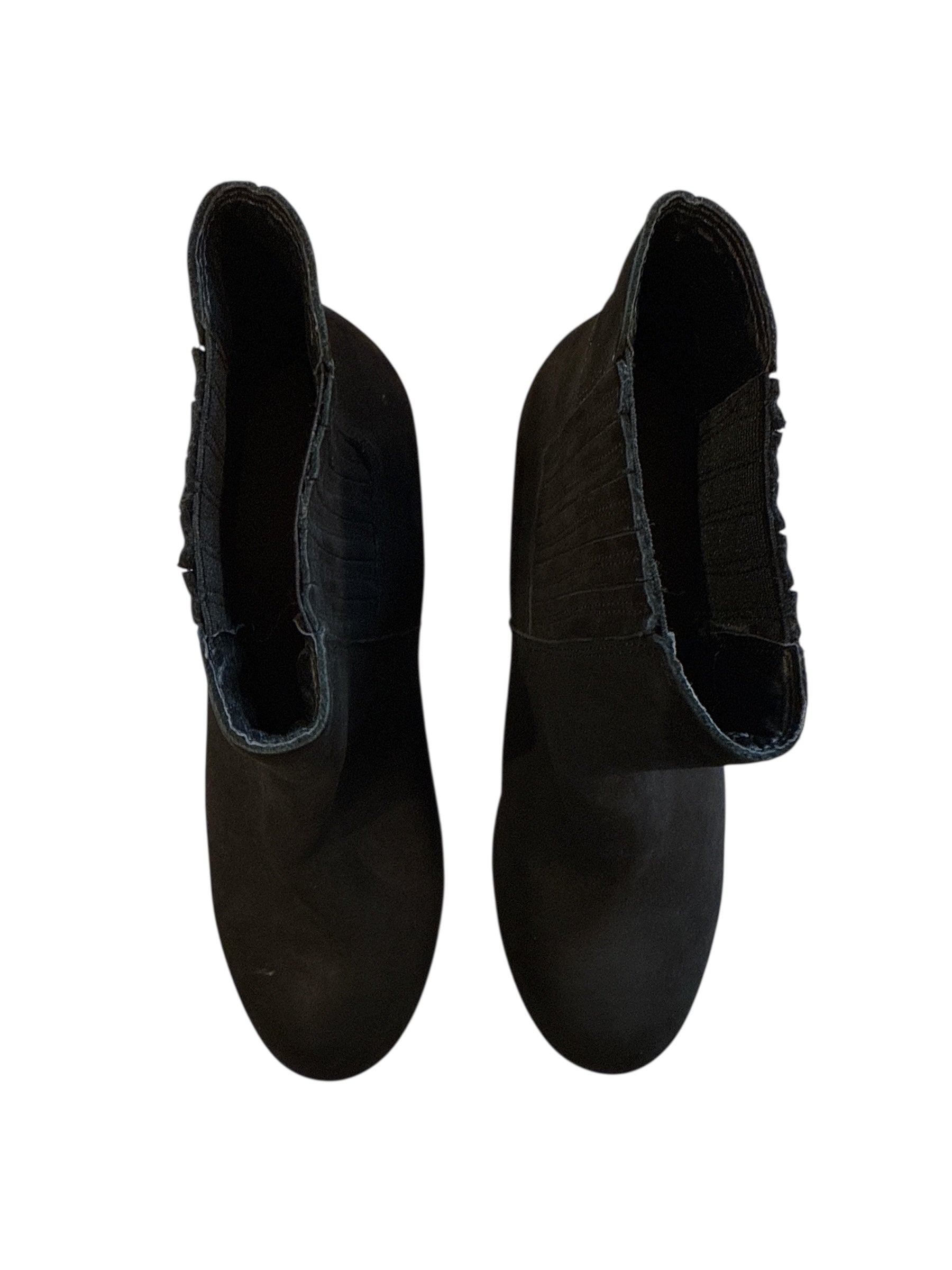 black loft wooden block booties, 9