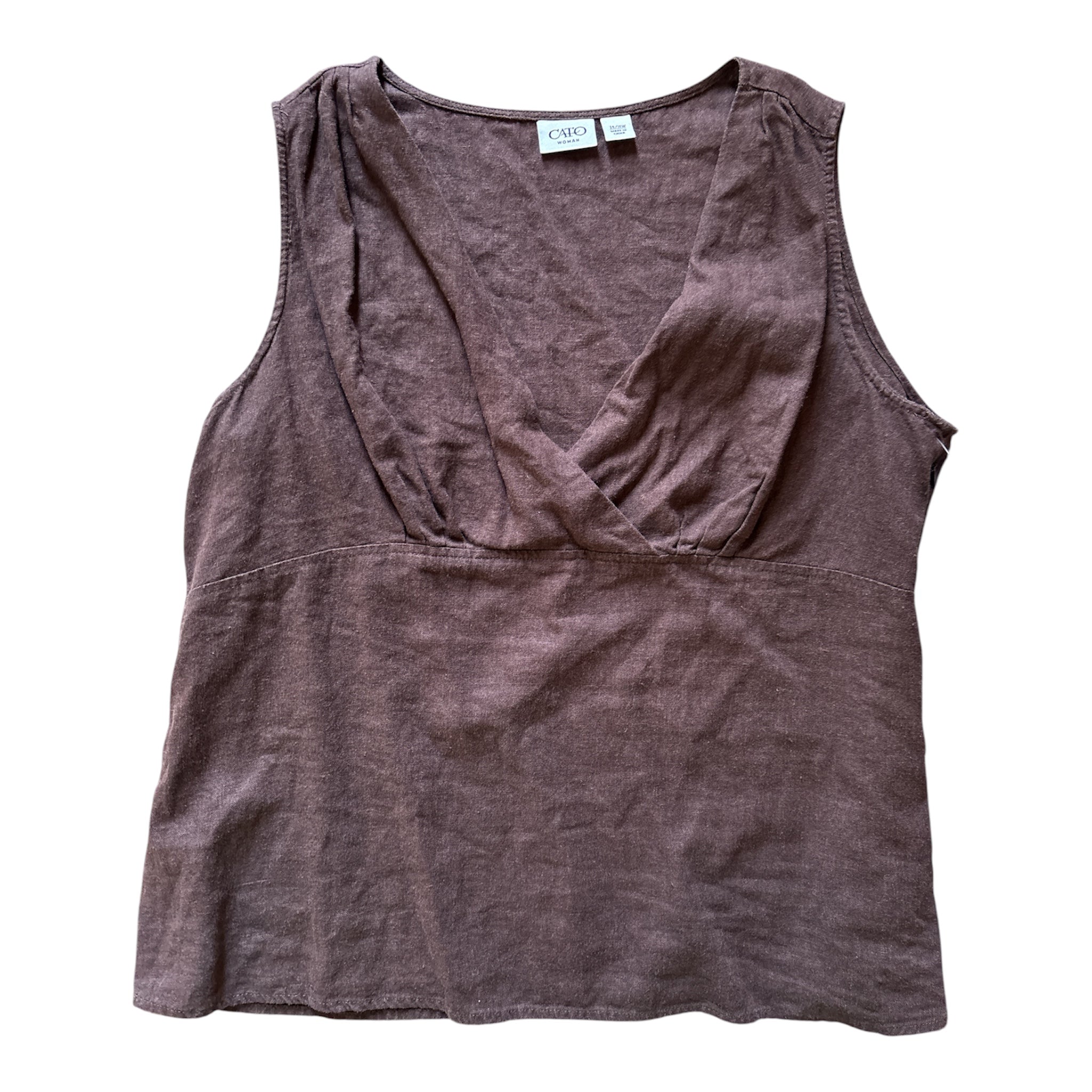 brown cato wrap tank, 14/16