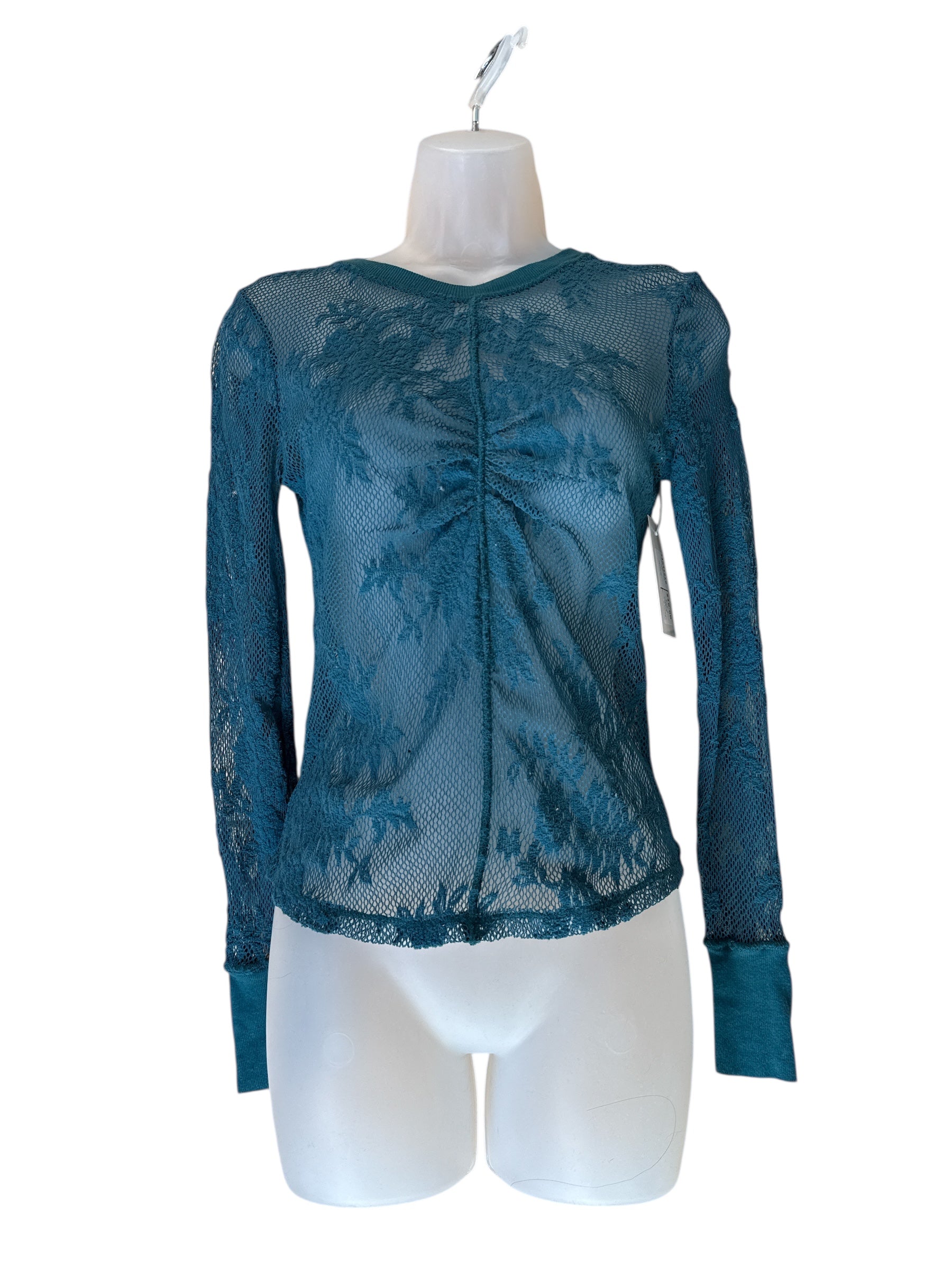 teal free people lacey ls, s