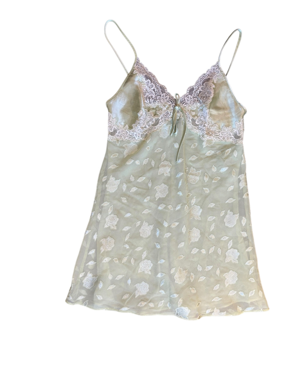 green jones new york floral slip w lace, m