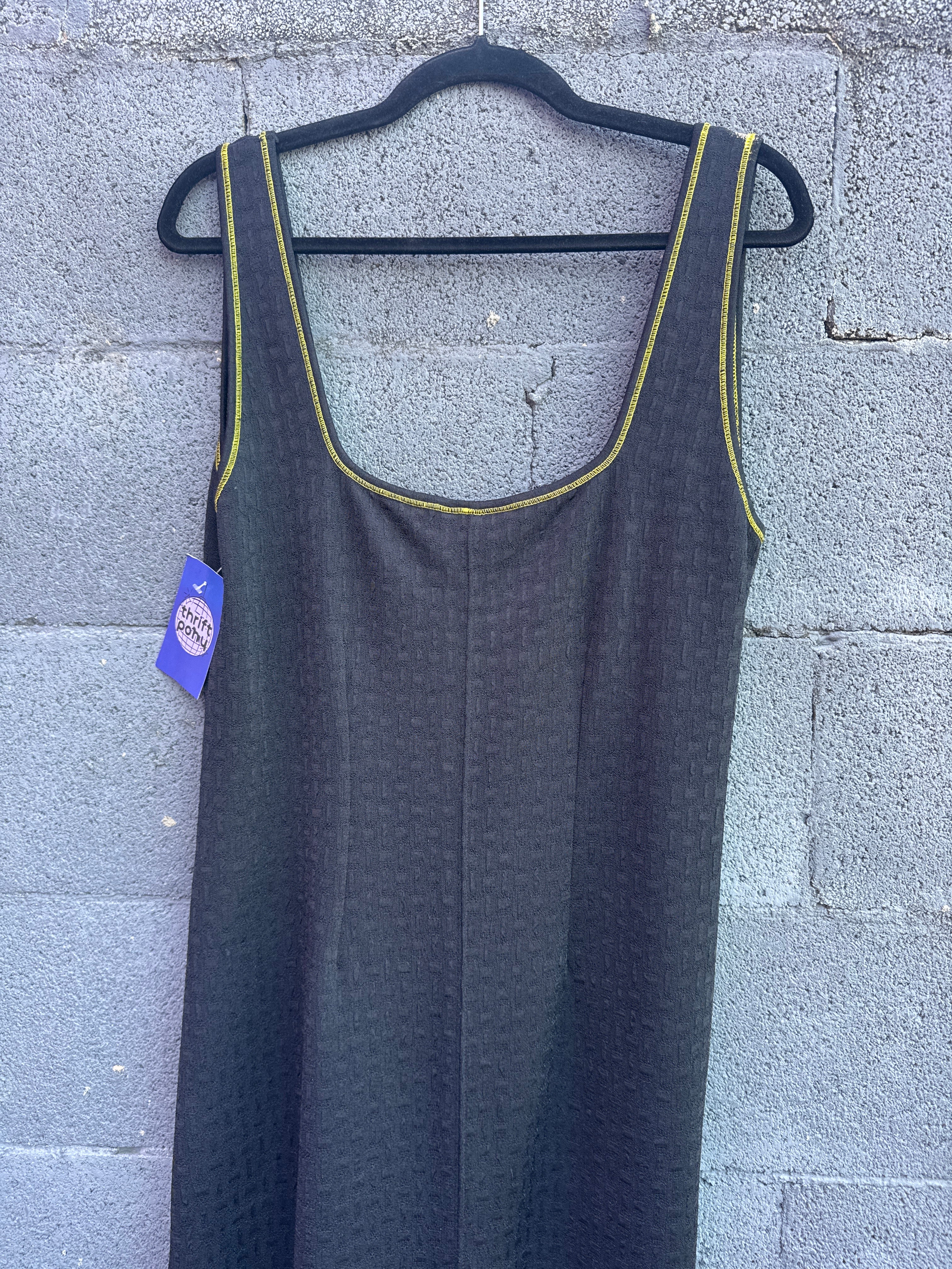 black green ganni slinky weave maxi dress, 40