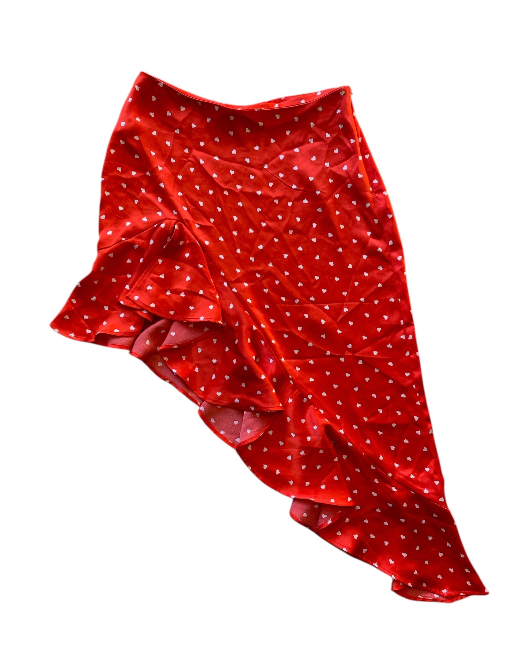 Red white forever 21 Asymmetrical heart skirt, M