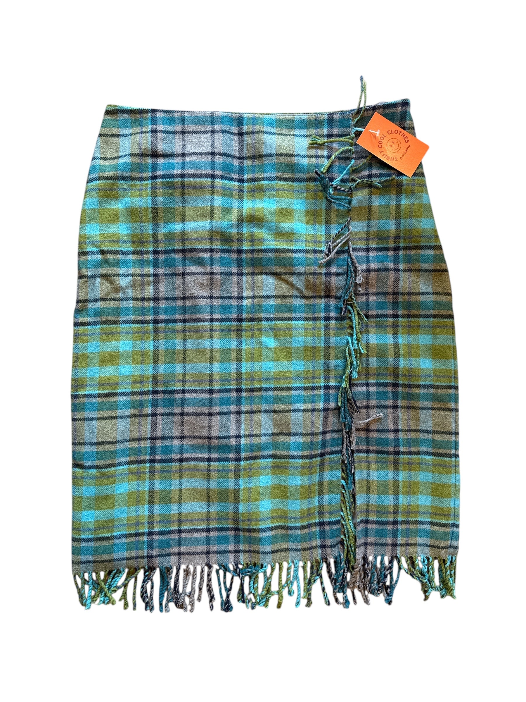 green blue j.jill plaid scarf like skirt, 14
