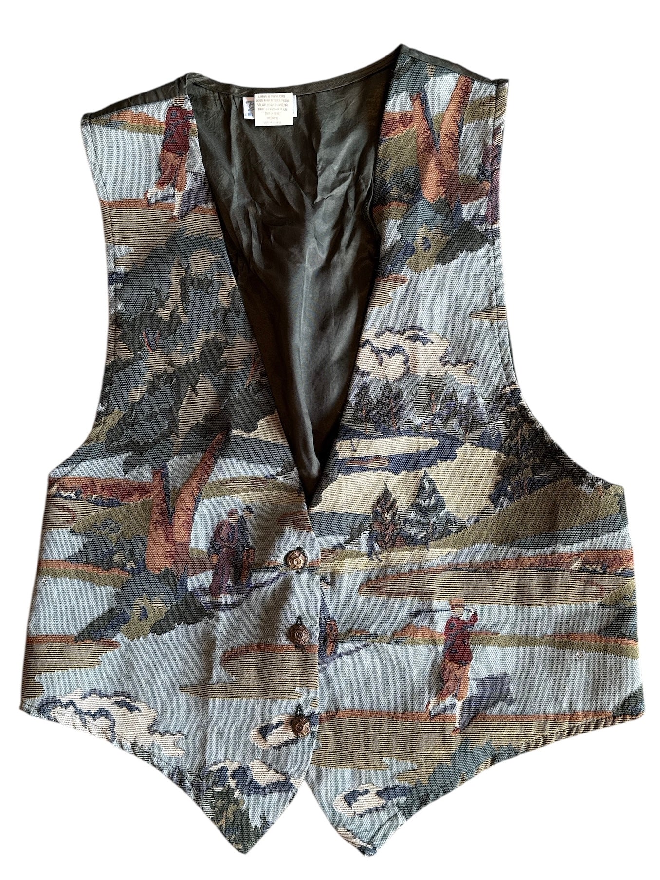 green brown backroad golf core vest, Medium