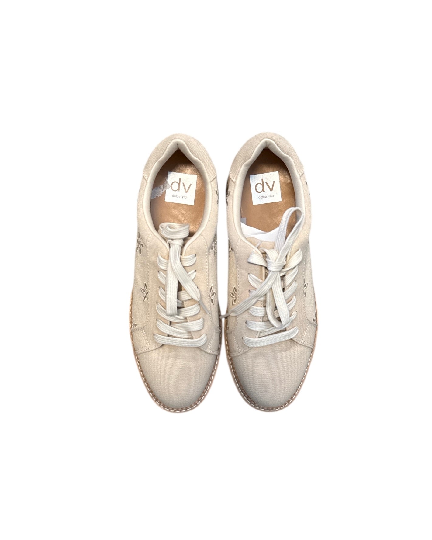 beige dolce vita floral platform sneakers, 9
