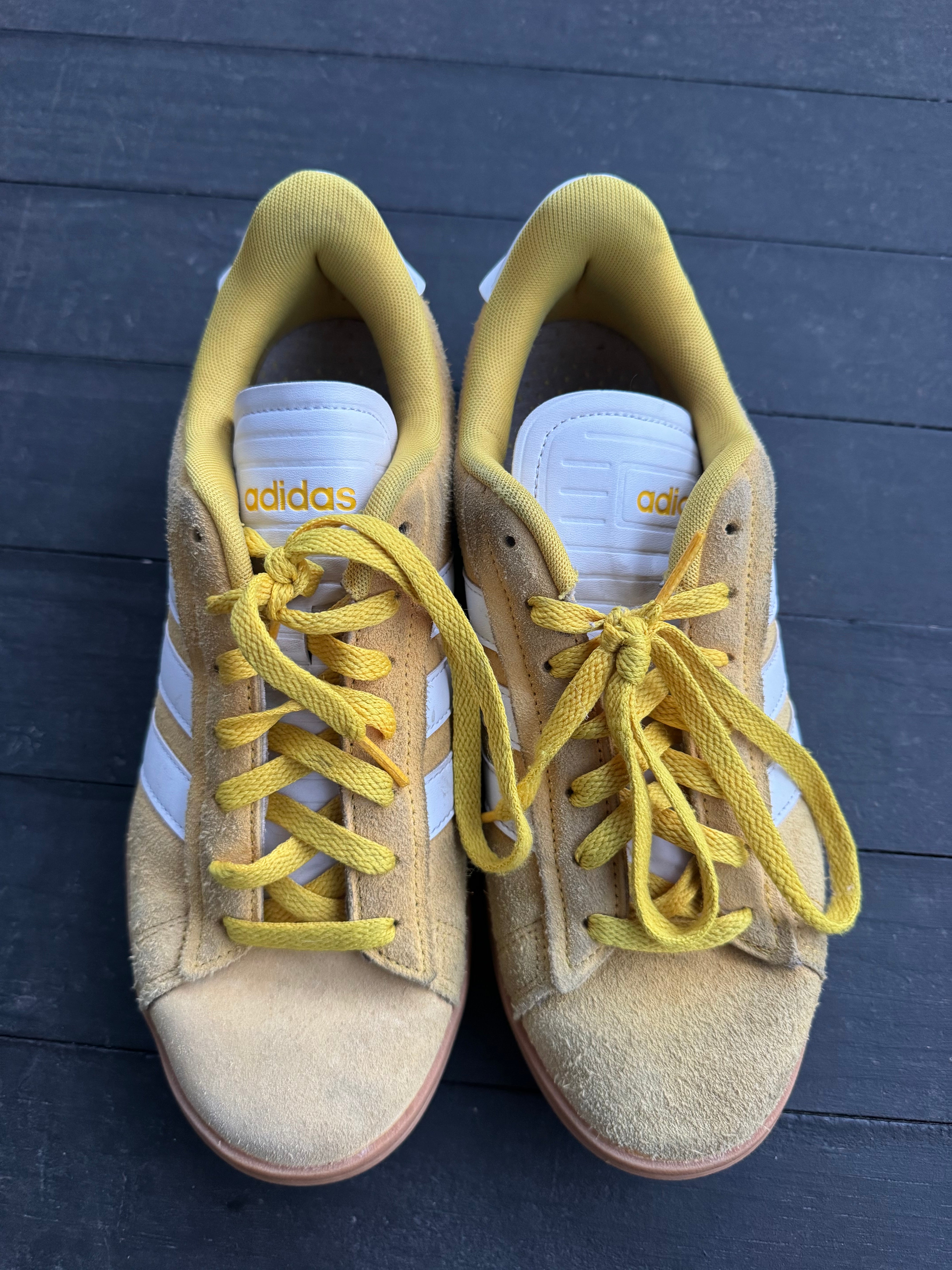yellow adidas court chunky sneakers, 9.5