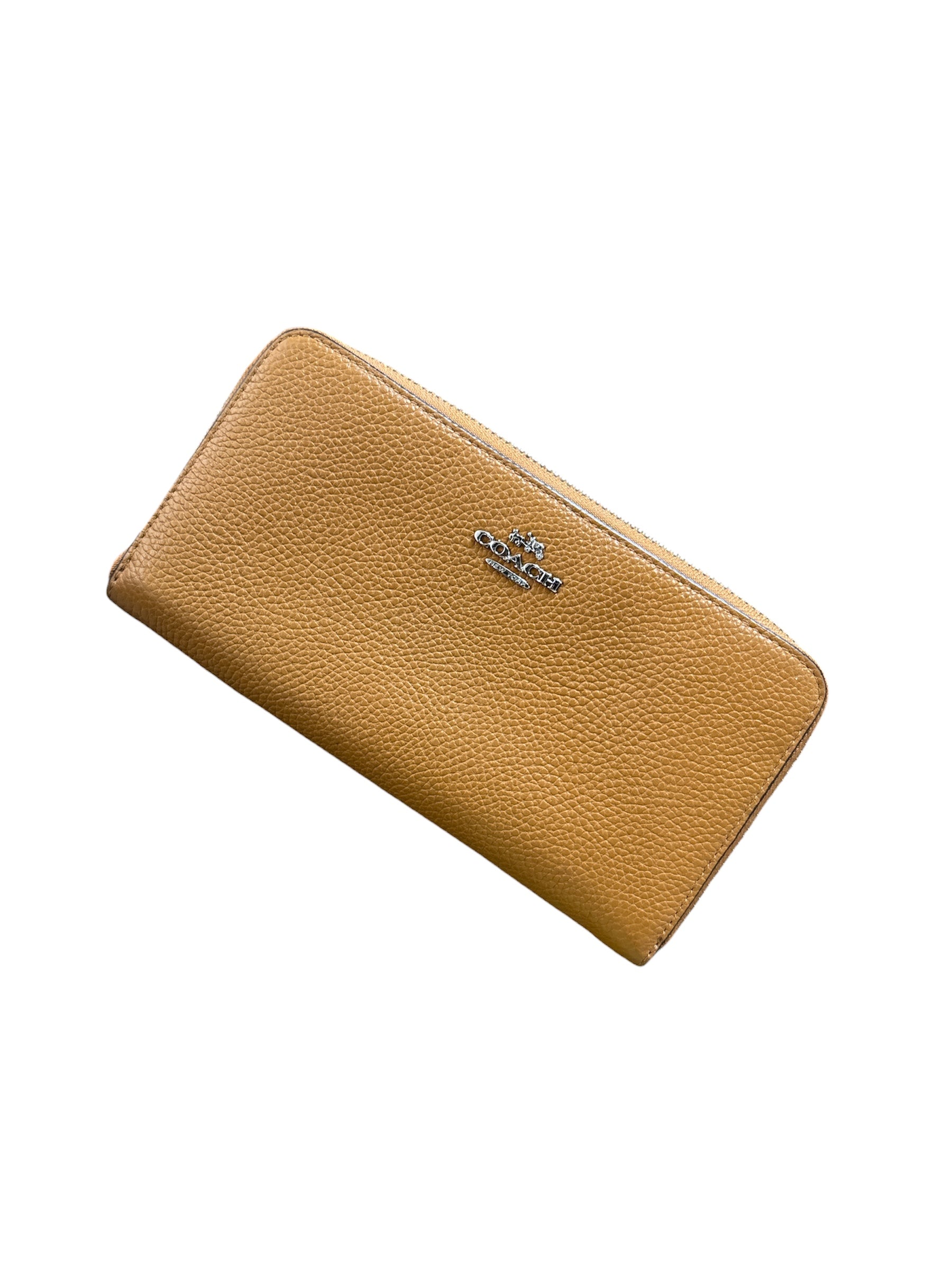 brown coach branded wallet