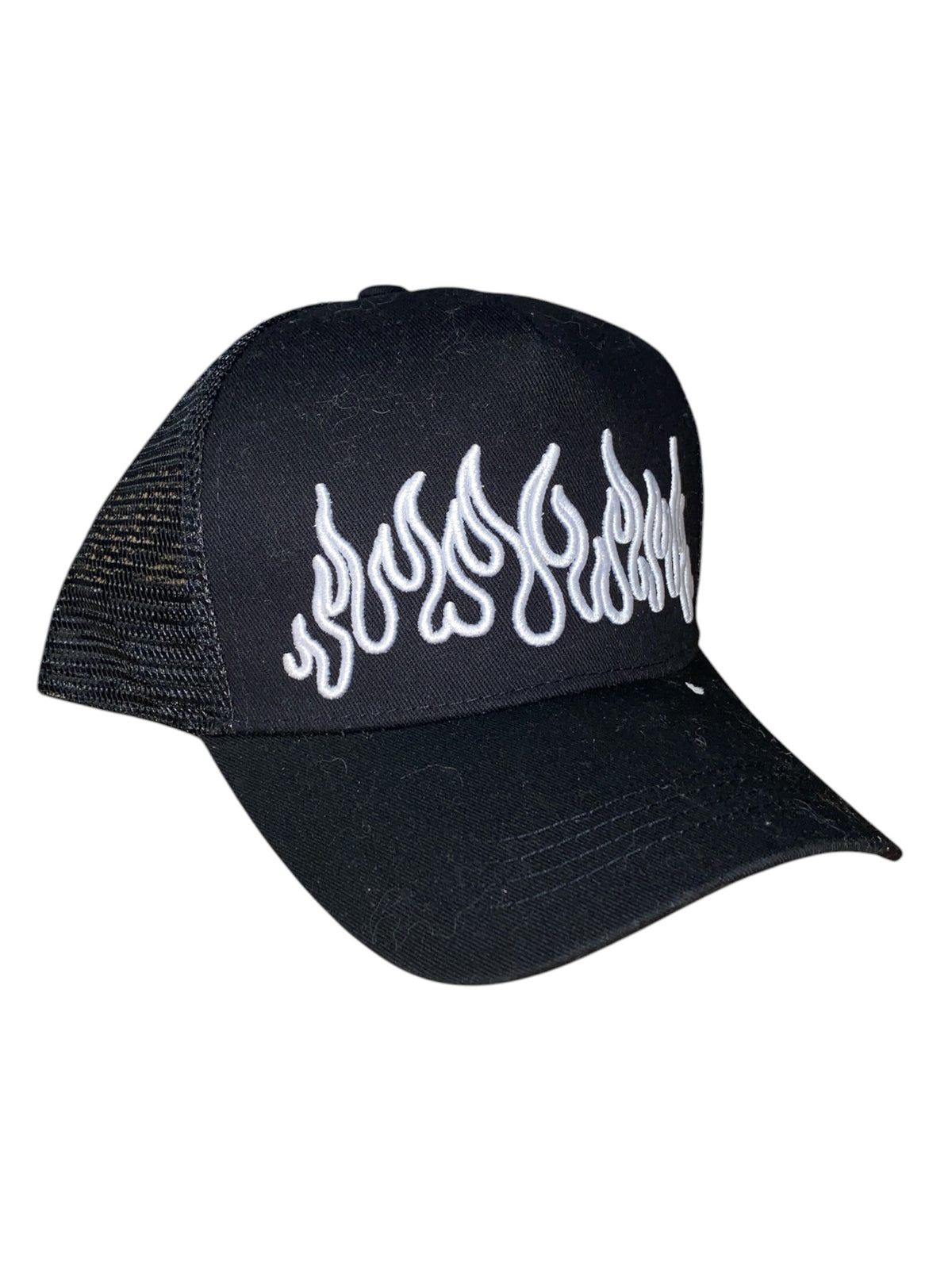 black flame trucker hat