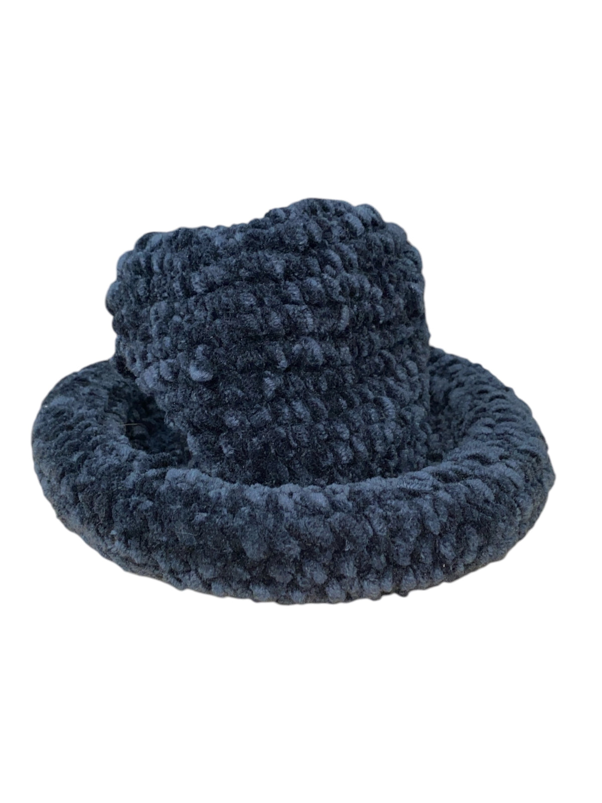 Navy knit bucket hat