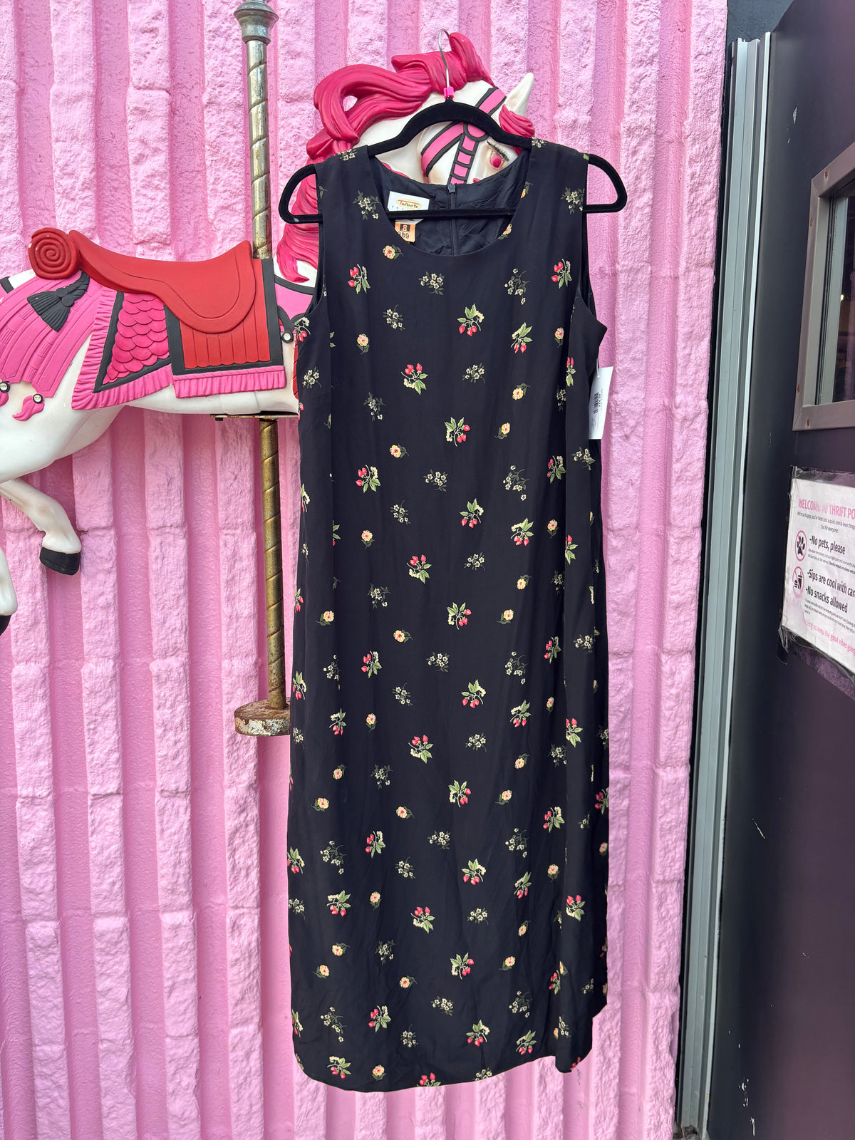 black talbots printed dress, 16