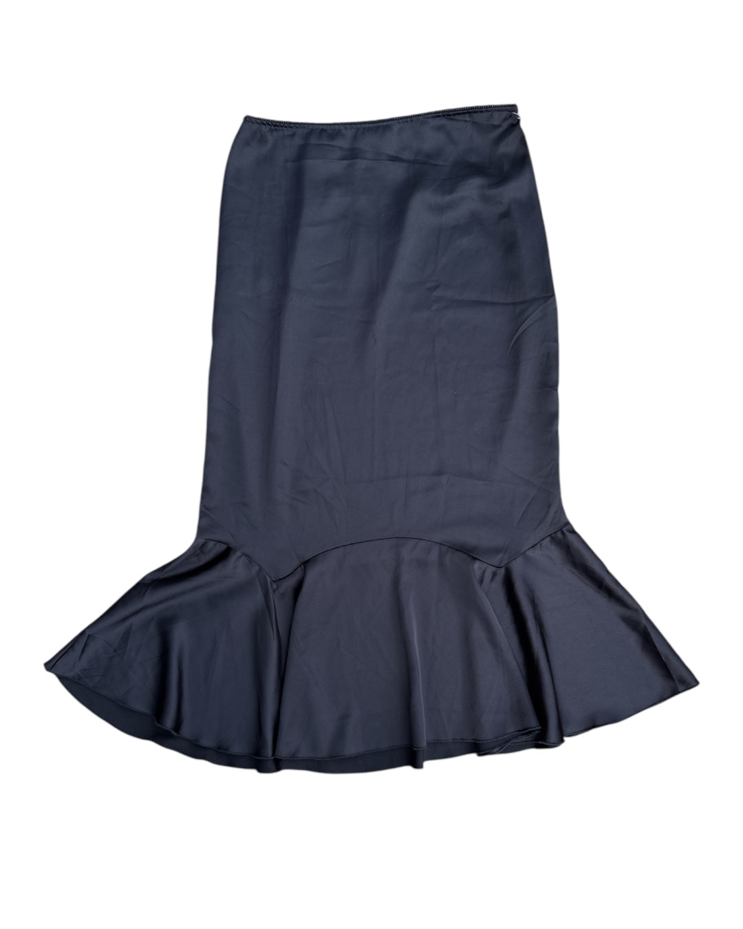 Black Kimchi blue Satin like maxi skirt, L
