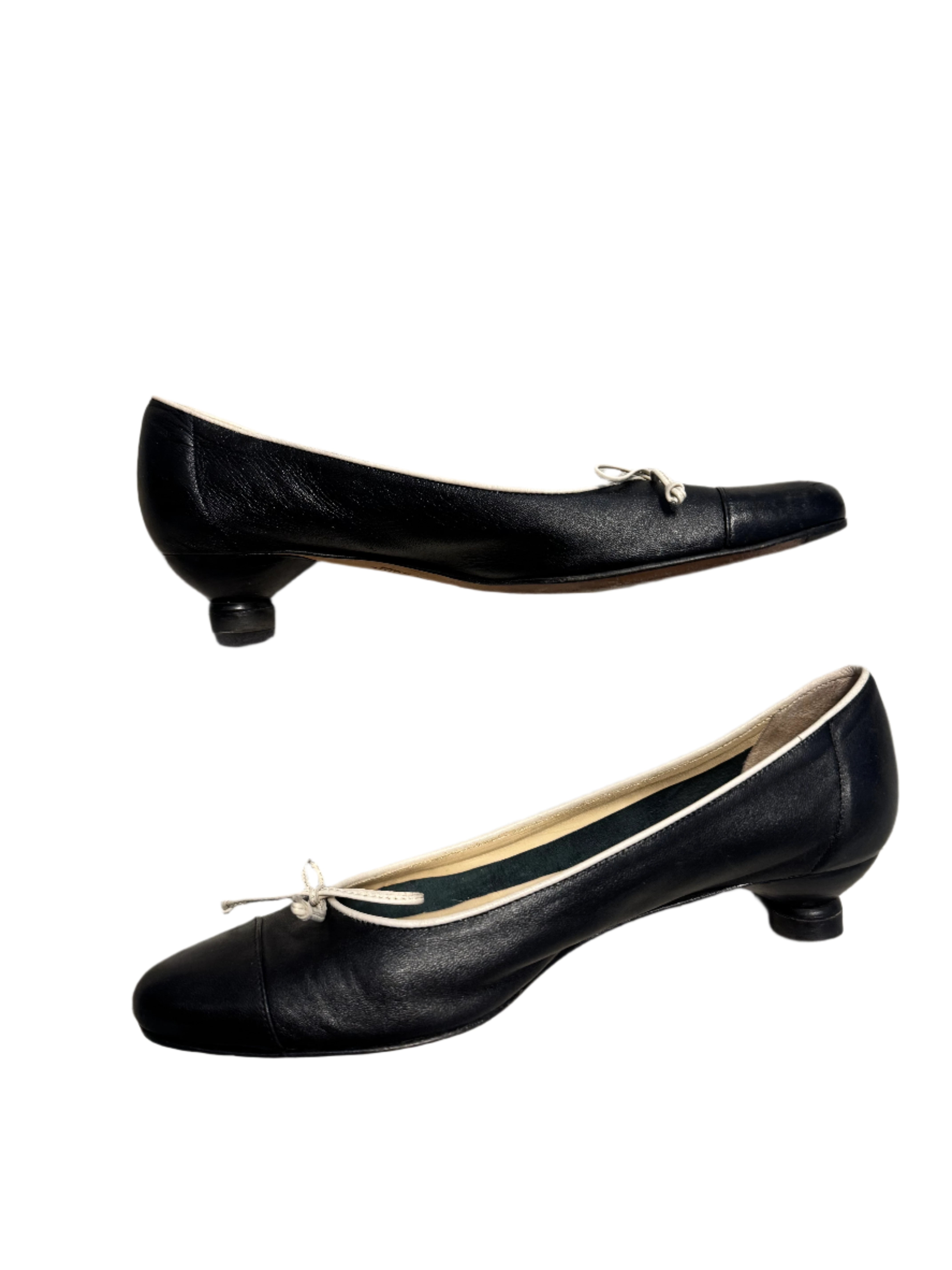 Black Kate spade Leather kitten heels, 7.5