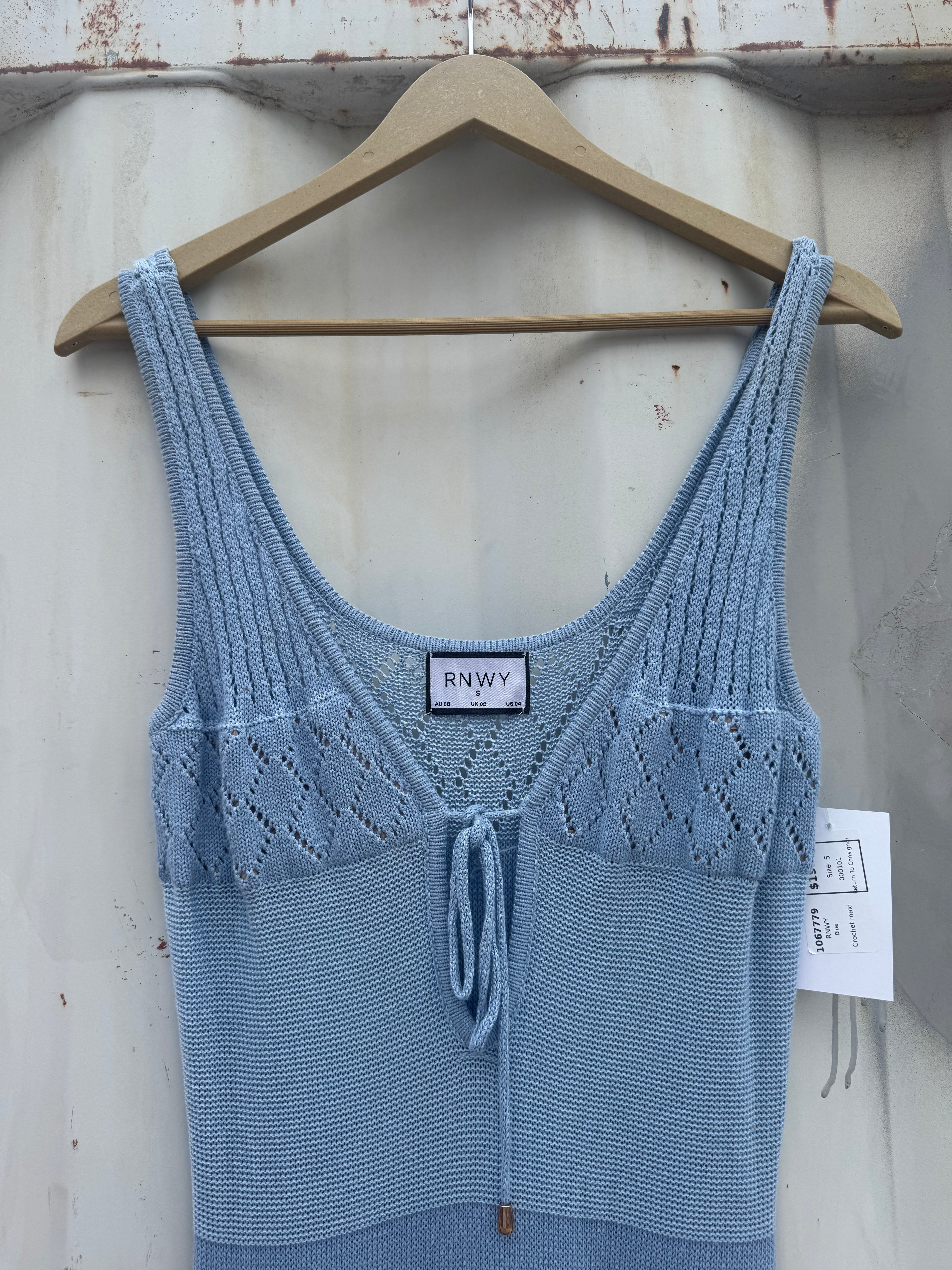 Blue RNWY Crochet maxi, S
