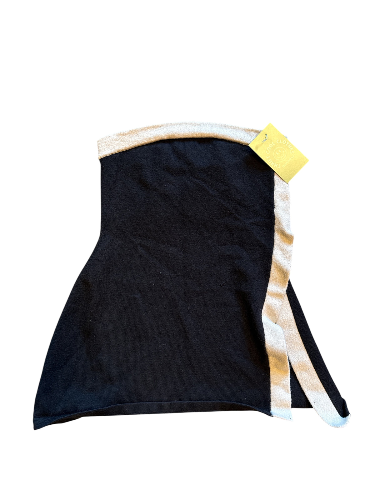 black cream jlux label knit ringer side cut out tube top, m