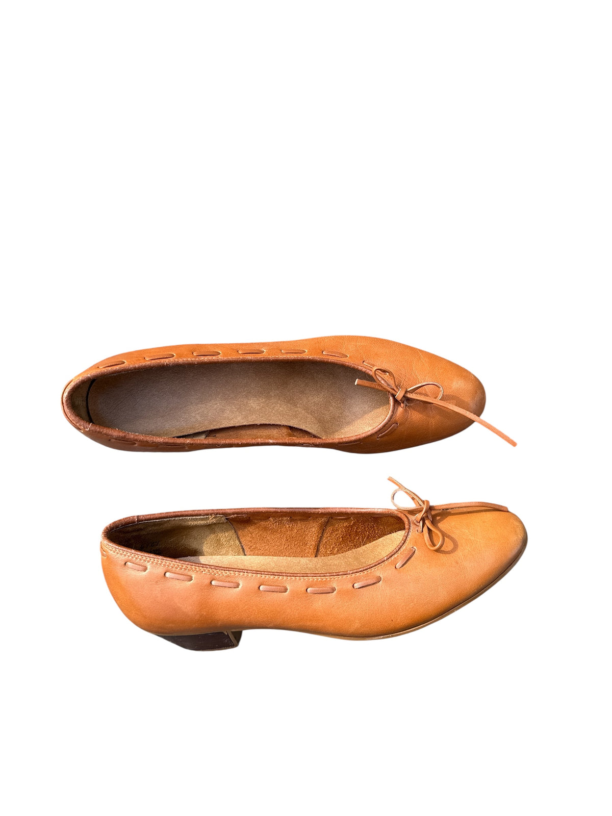 brown bass genuine leather tie heels, 10