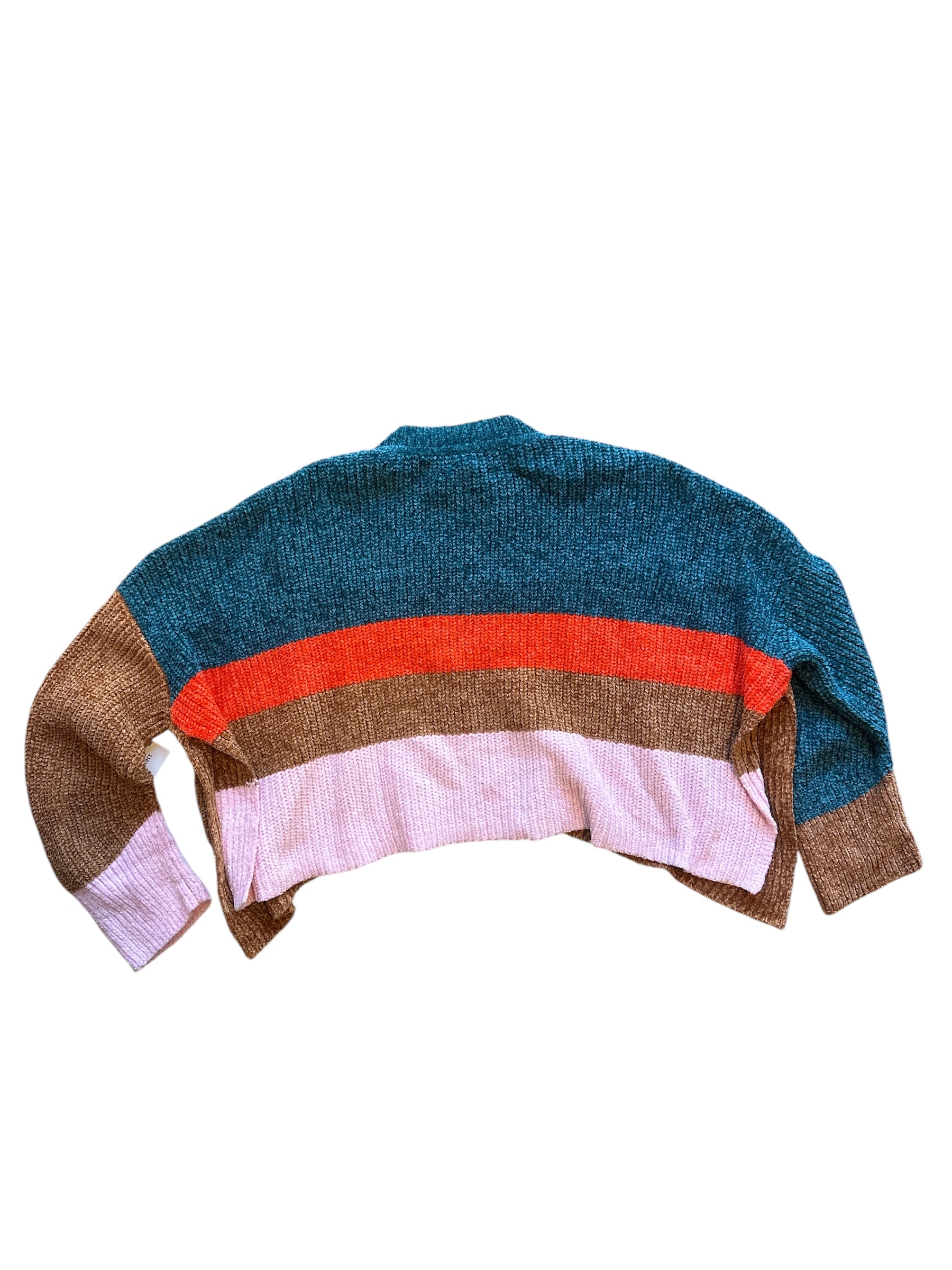 pink blue brown urban outfitters nwt chenille stripe sweater, xs