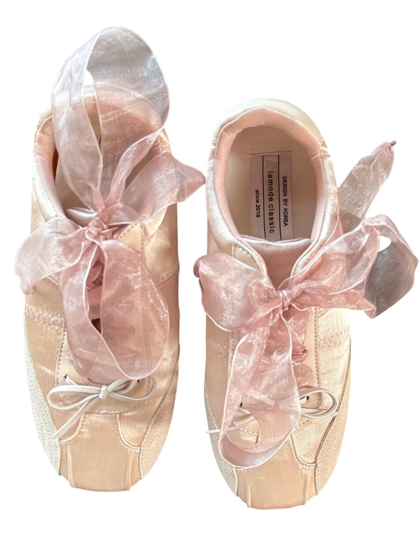 pink lamode classic ballet sneakers, 39 women’s 8