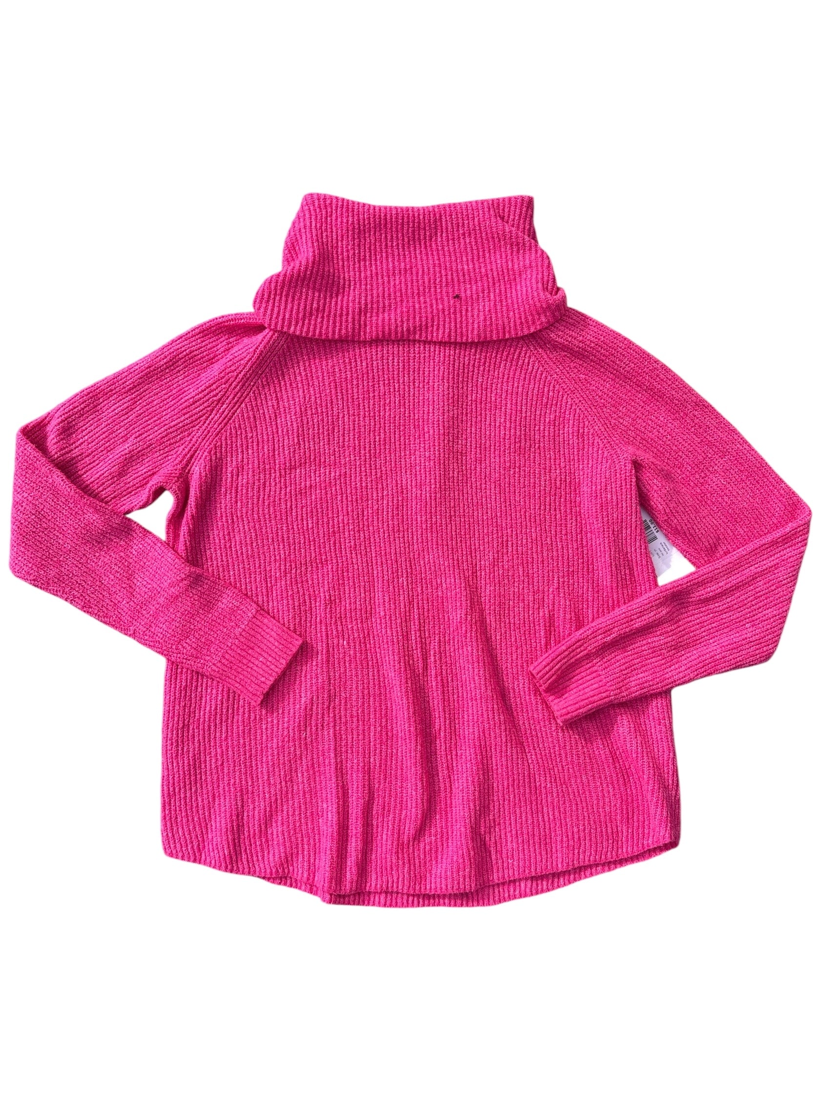 hot pink LOFT turtleneck sweater, m