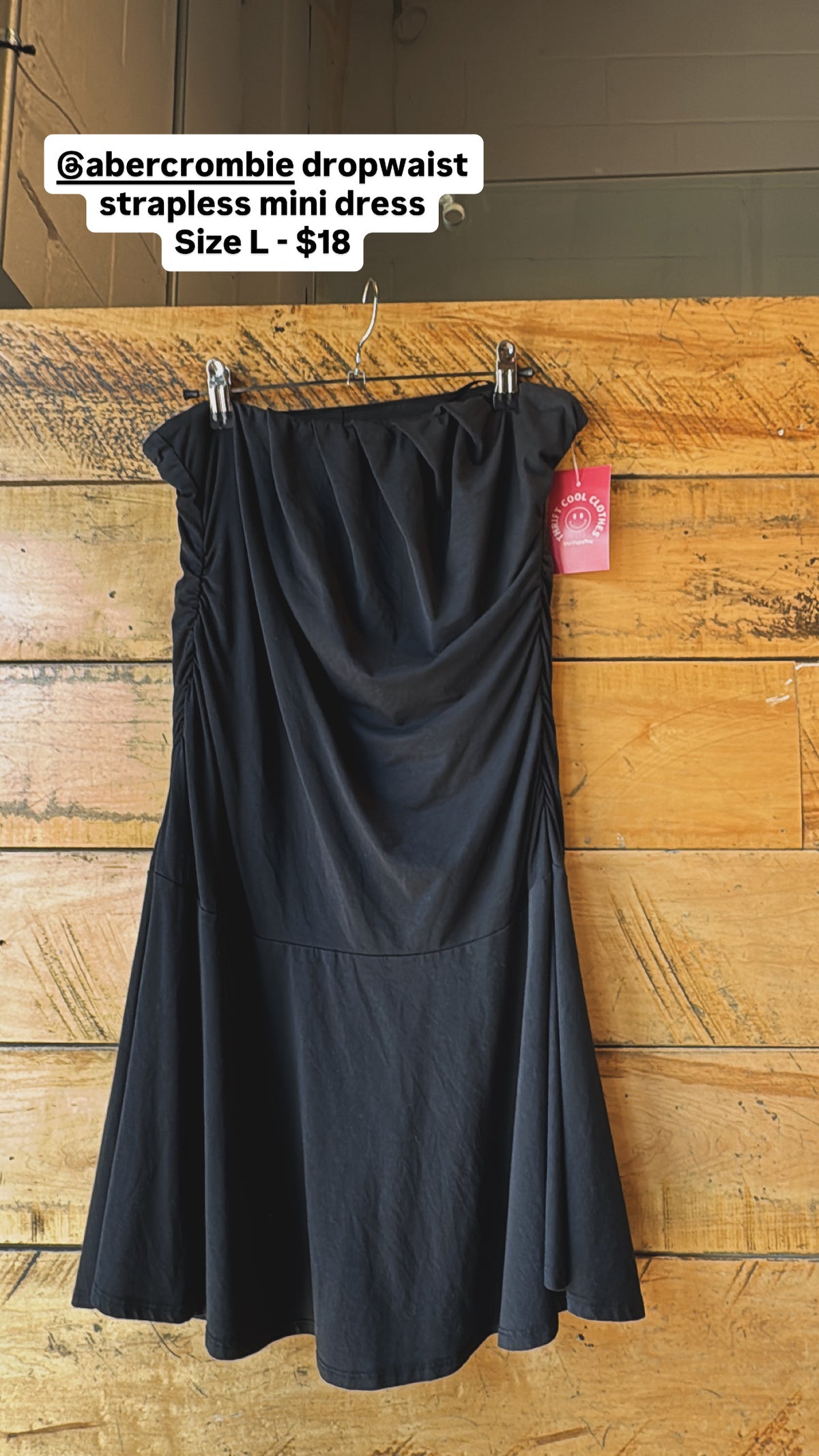 black Abrecrombie and fitch soft dropwaist tube dress, L