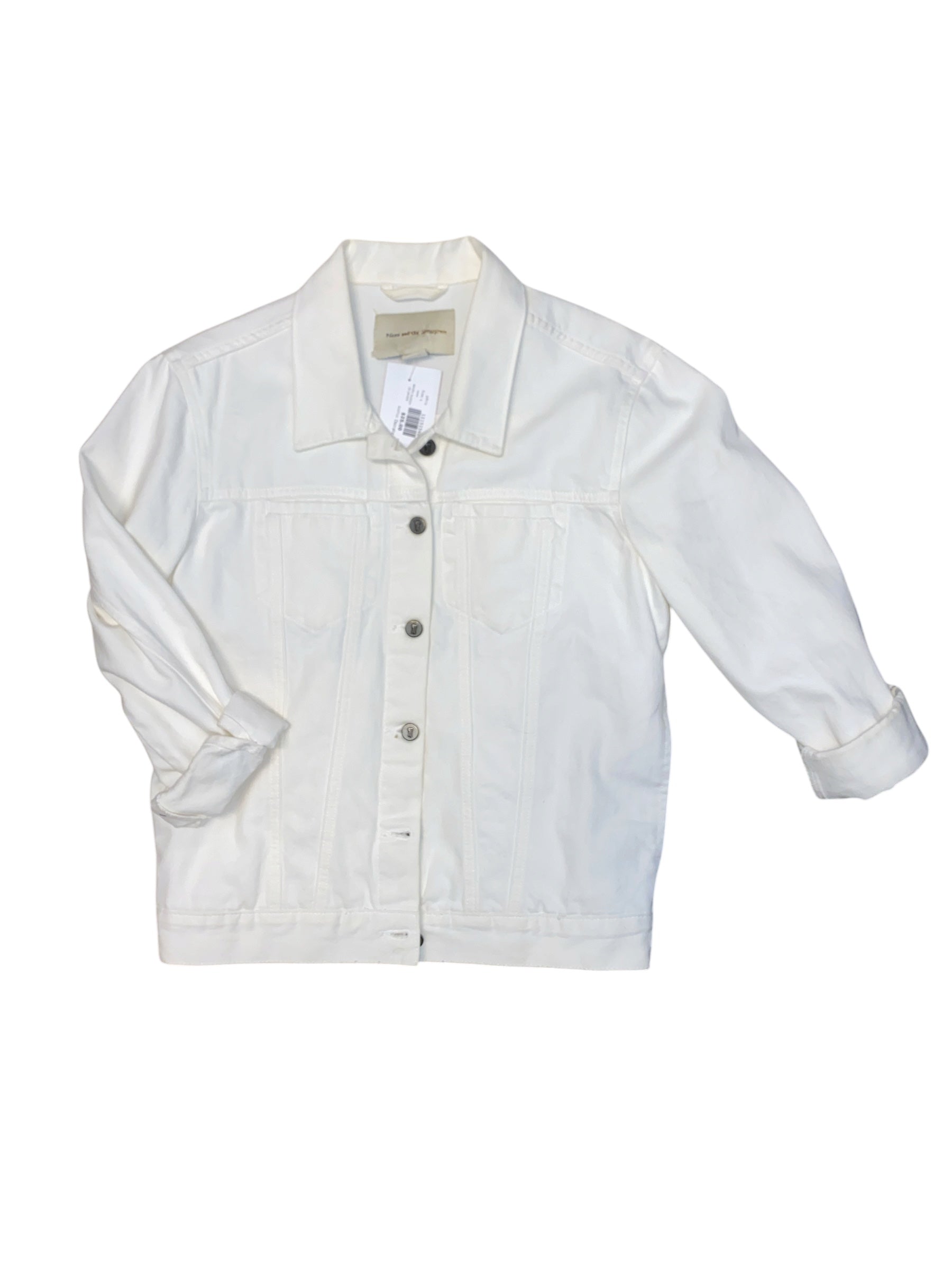 white pilcro denim button up jacket, s