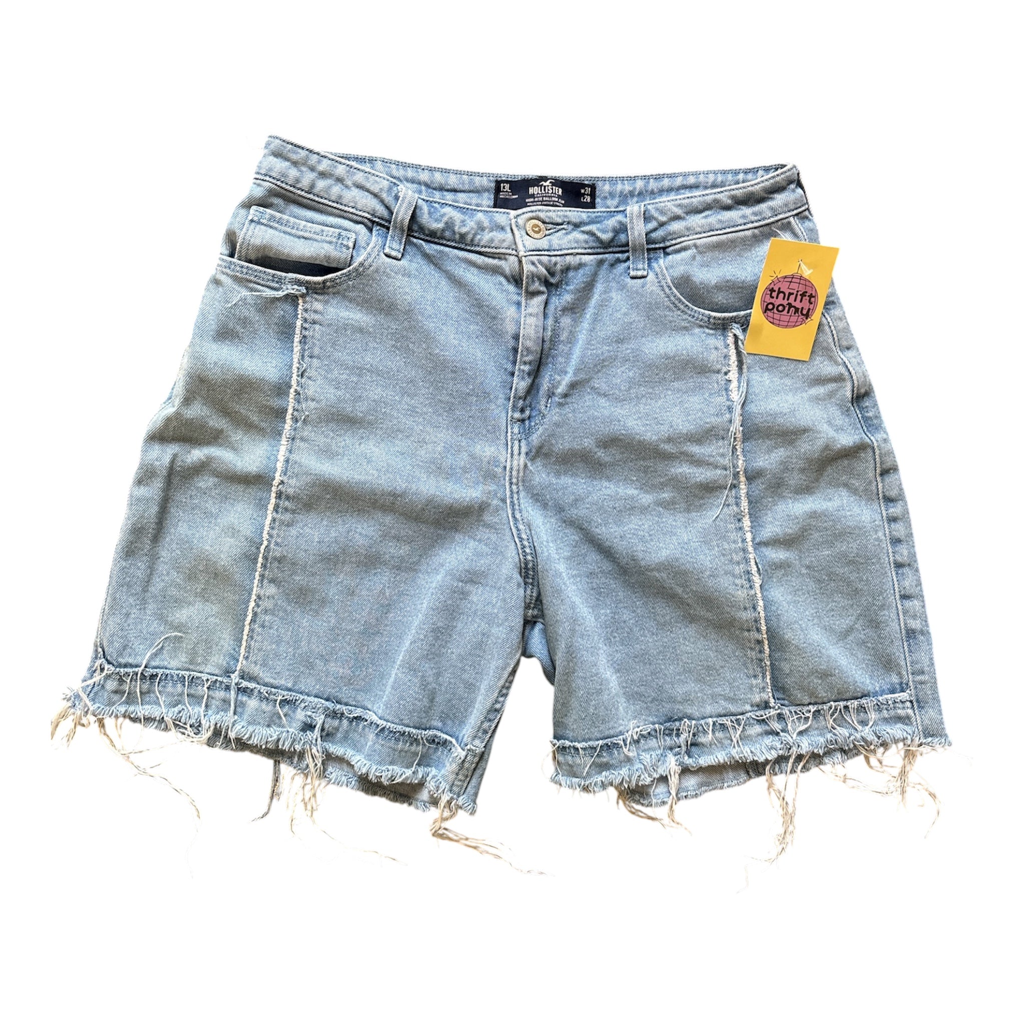 blue hollister long jorts, 31