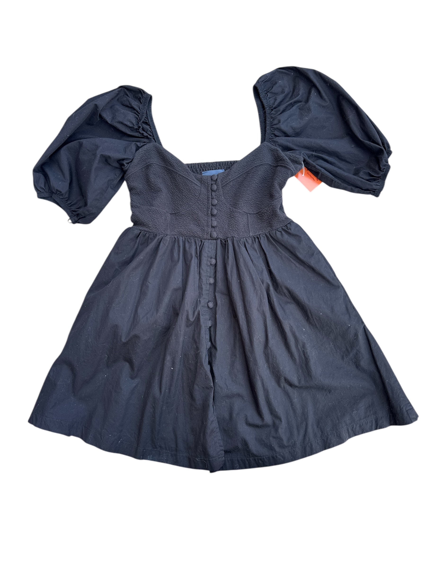 Black Maeve Puff sleeve button down dress, Small