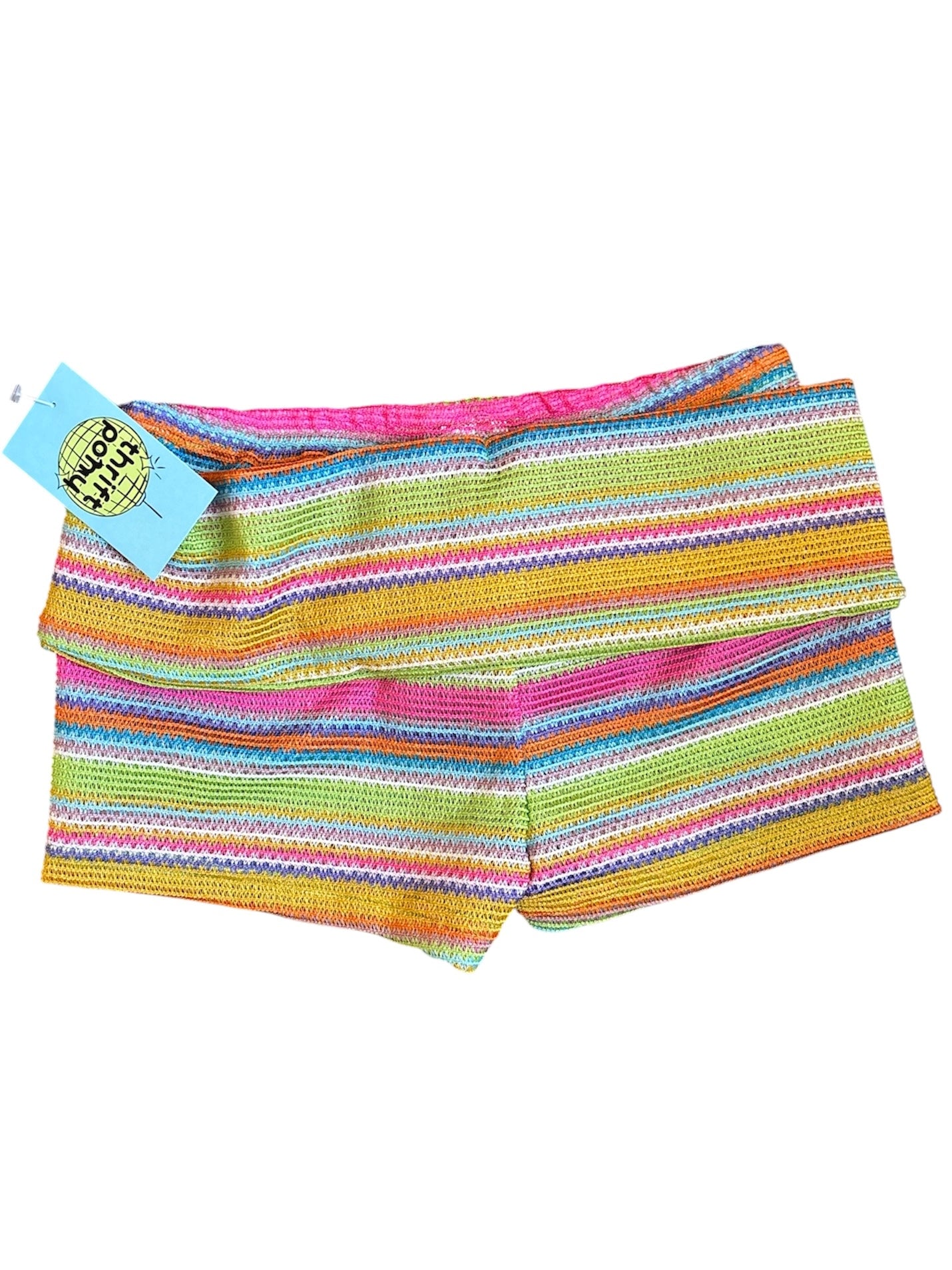 green pink sumwon NWT striped mini shorts, xs