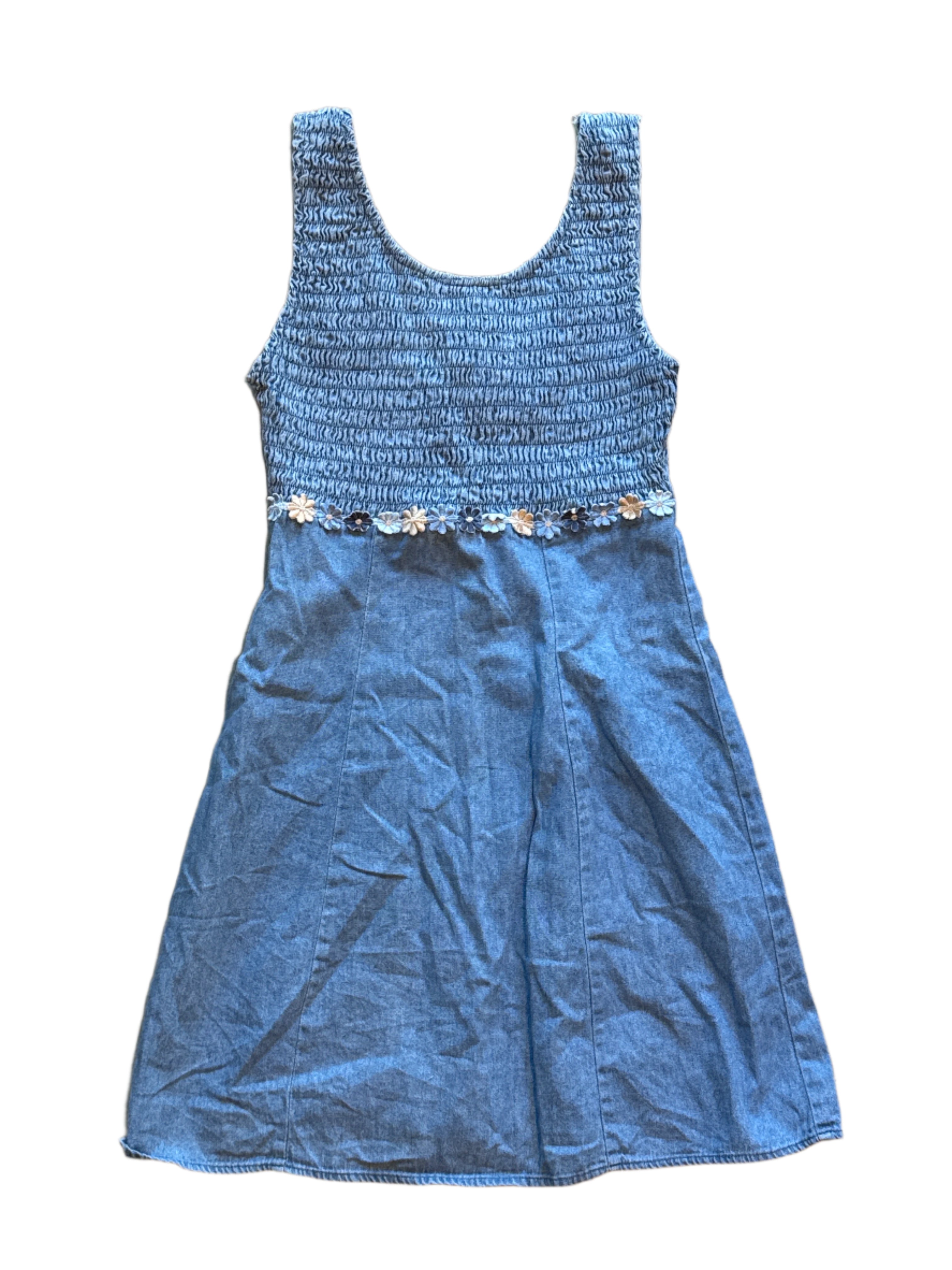 med wash no boundaries smocked cami denim dress, 3