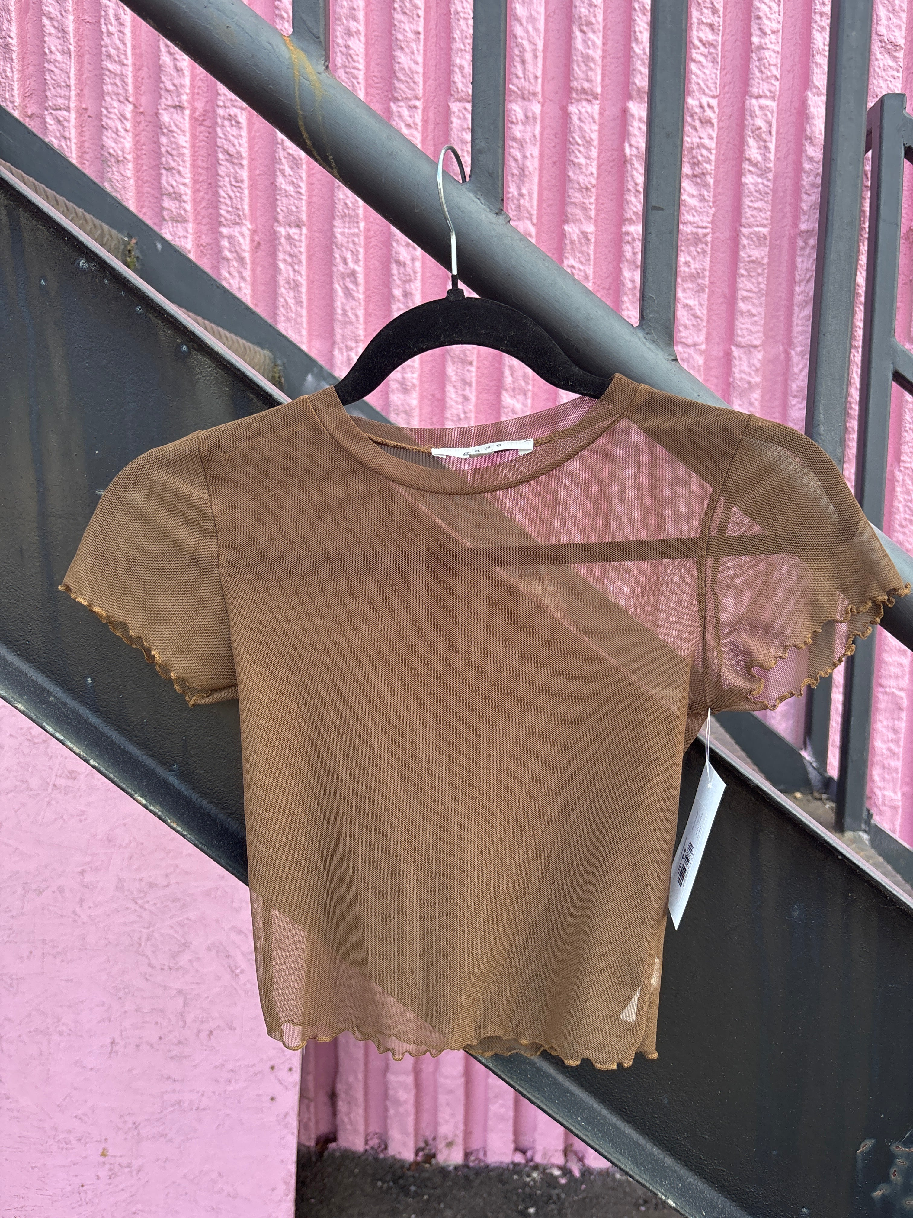 brown gaze sheer ss, xxs