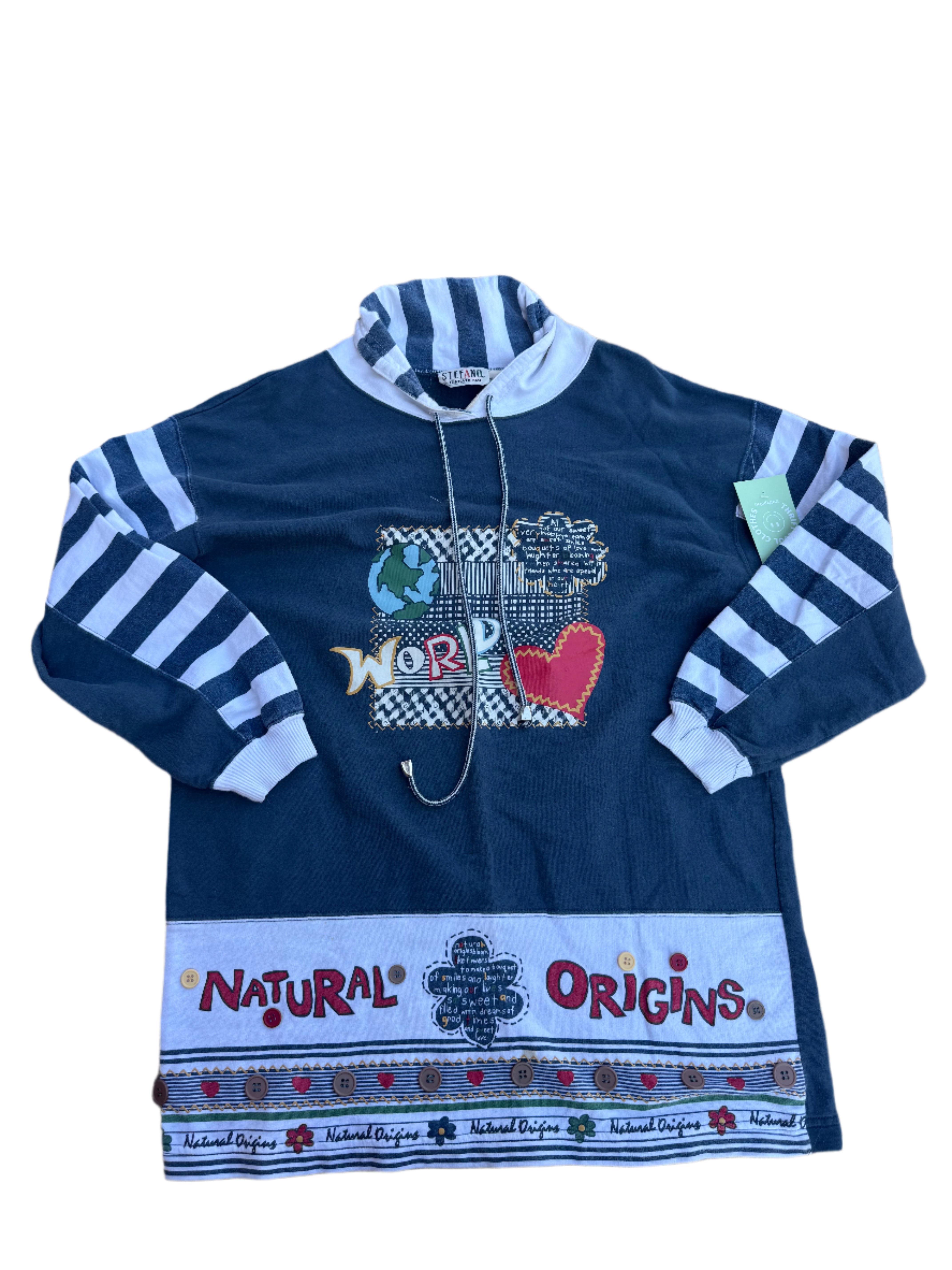 Blue white Stefano earthsweatshirt, M