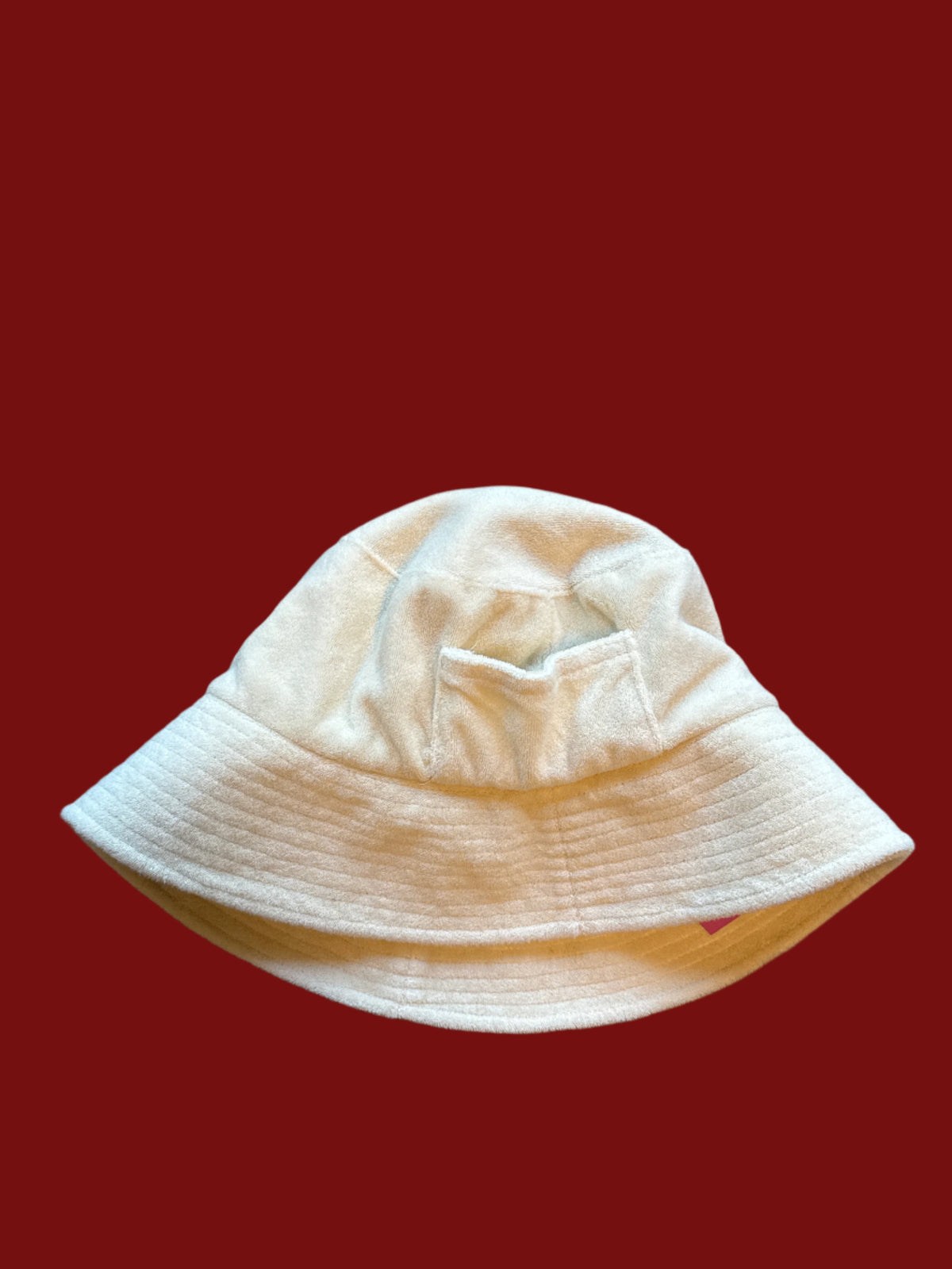 beige lack of color terrycloth buckethat