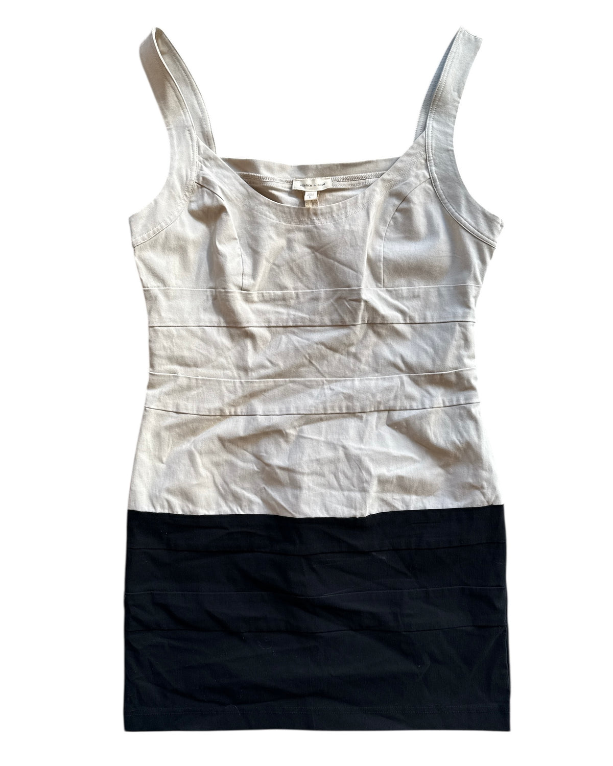 Tan black Silence + noise Two toned short dress, L