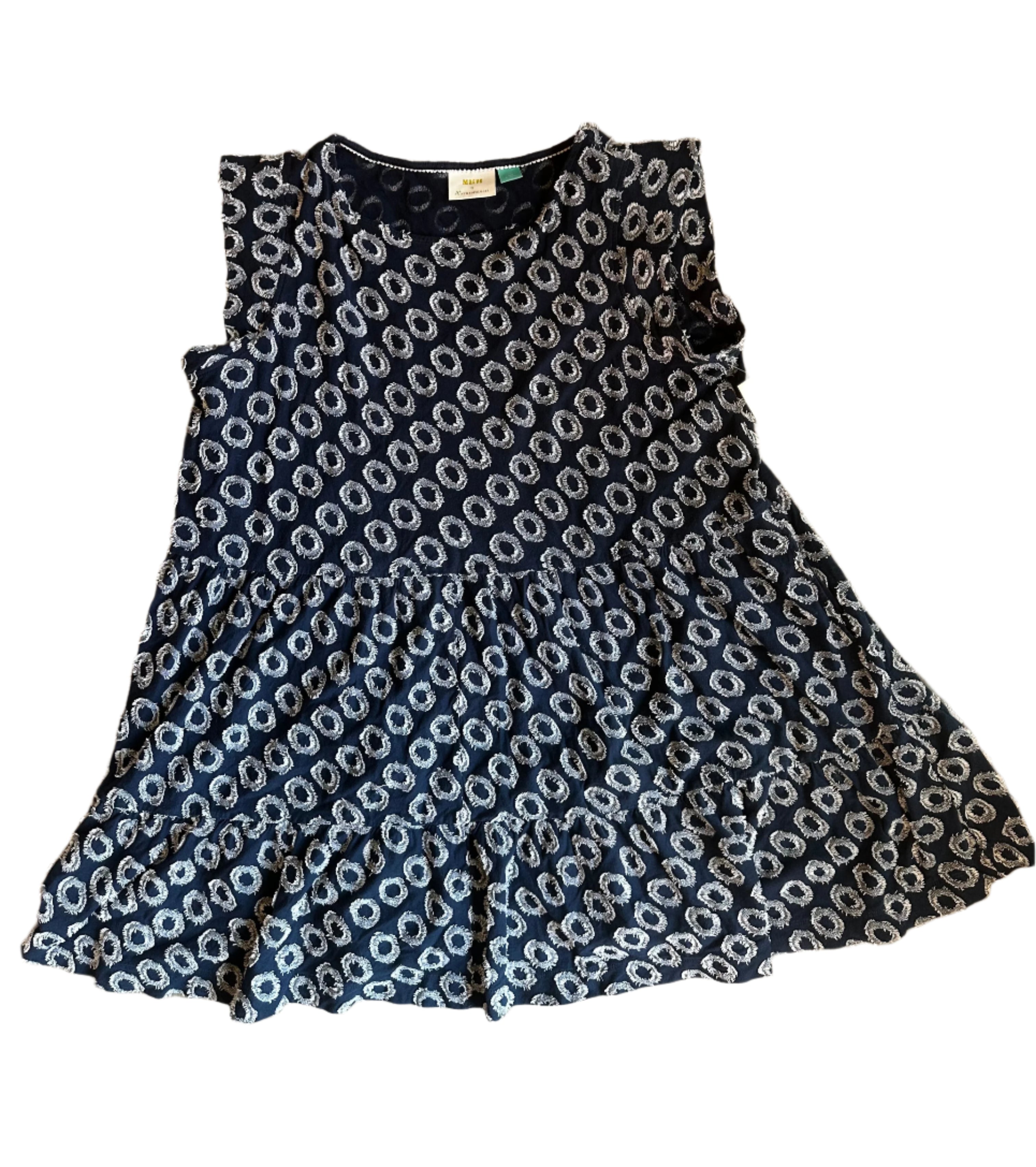 Navy circle print Maeve by anthropologie Short dress, 1X