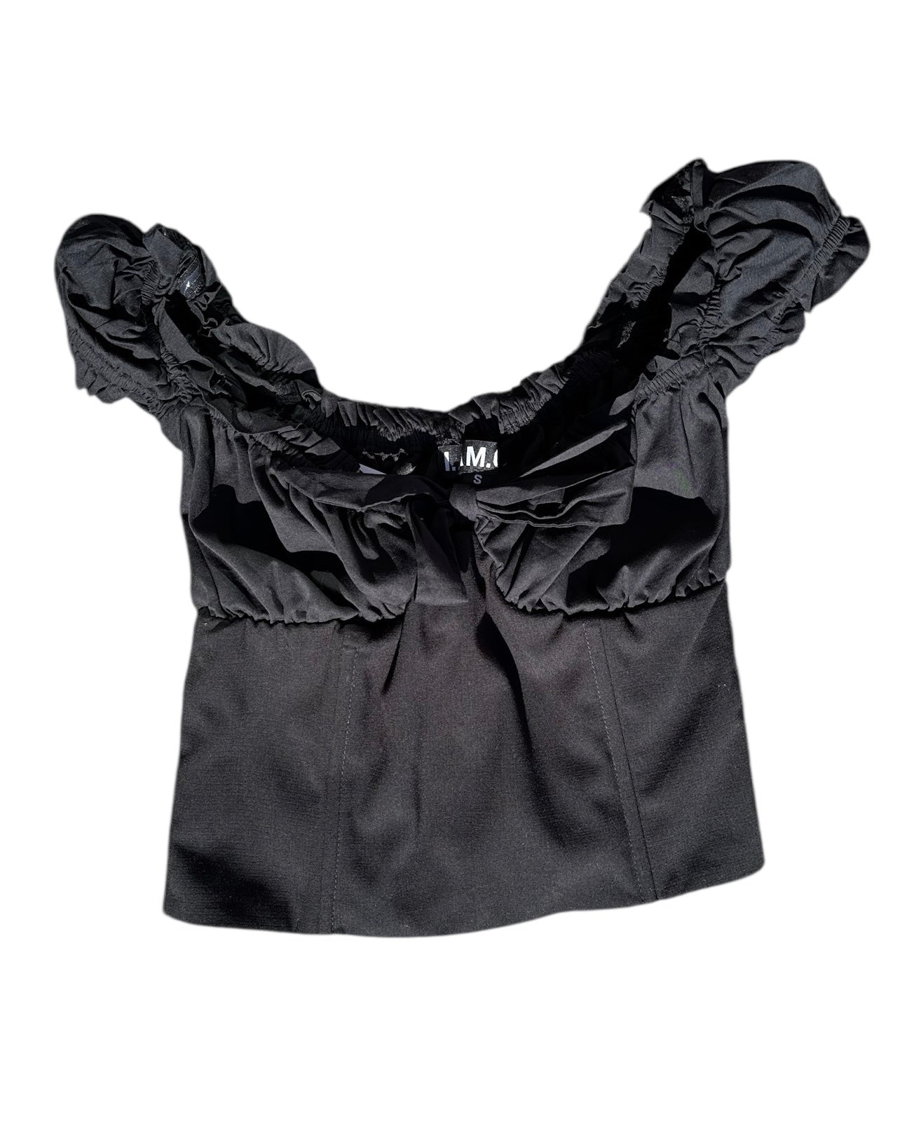 black i am gia bustier elastic top, s
