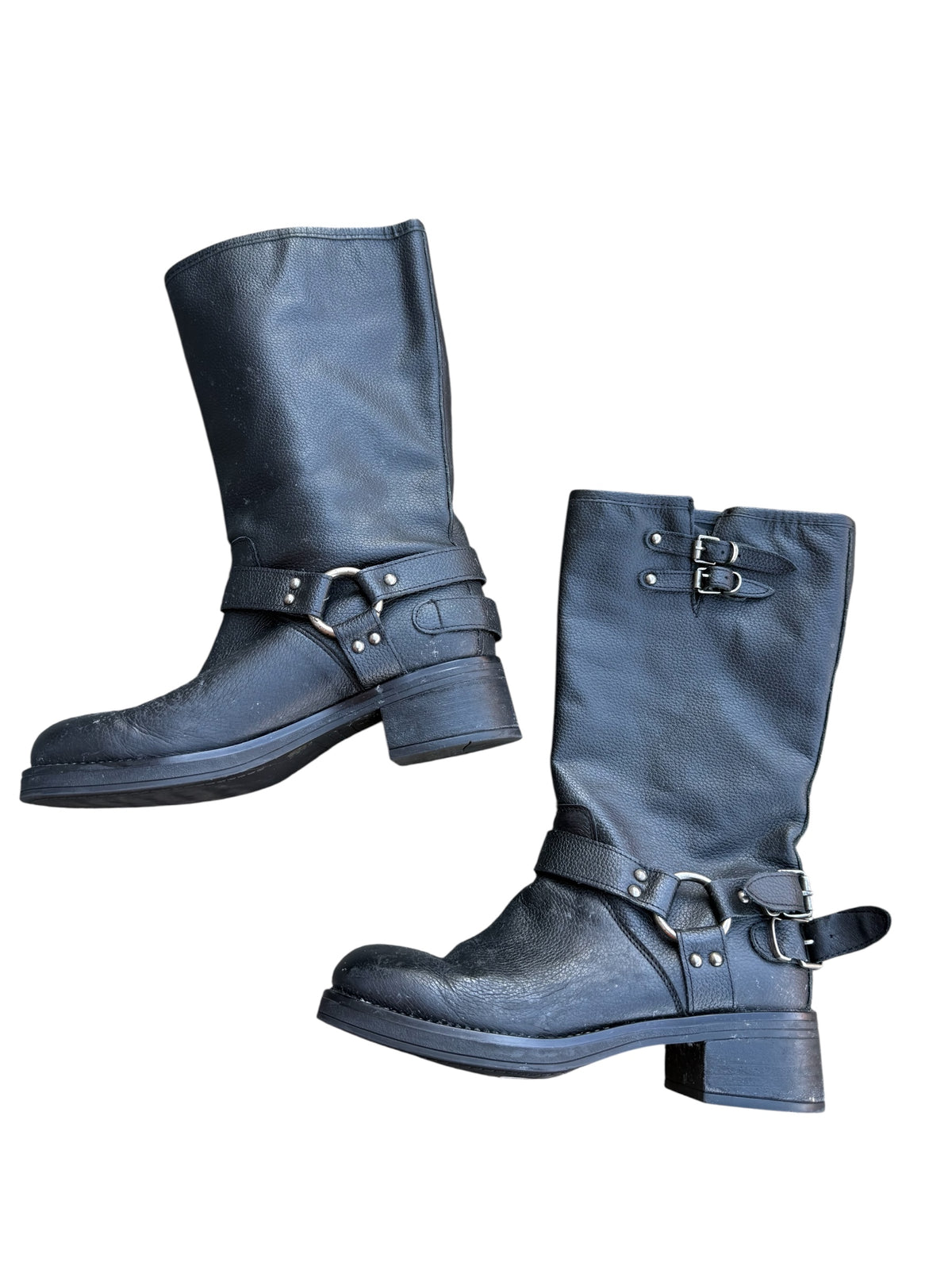 black steve madden buckle boots, 8.5 W