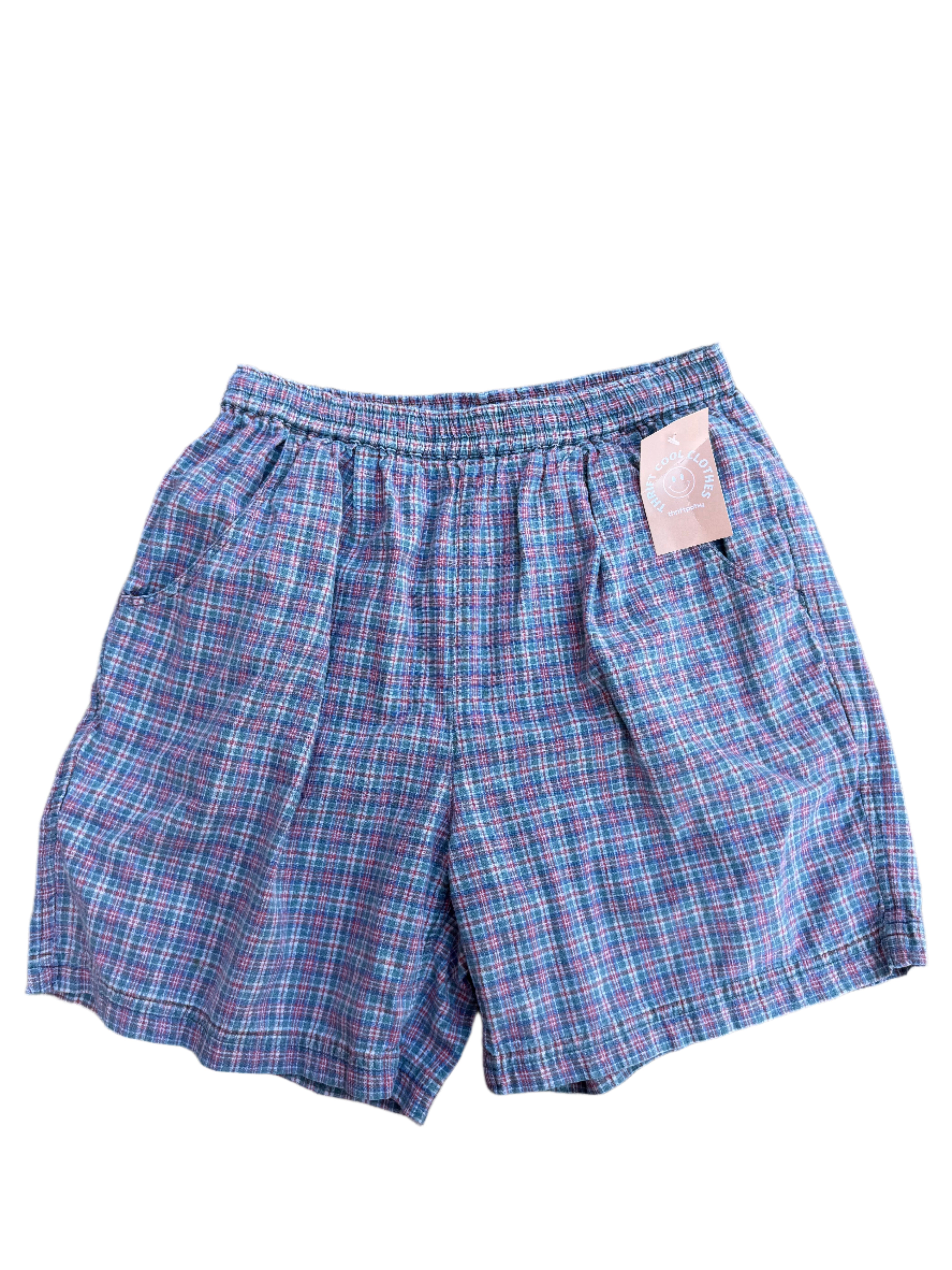 red green northern plaid shorts, m