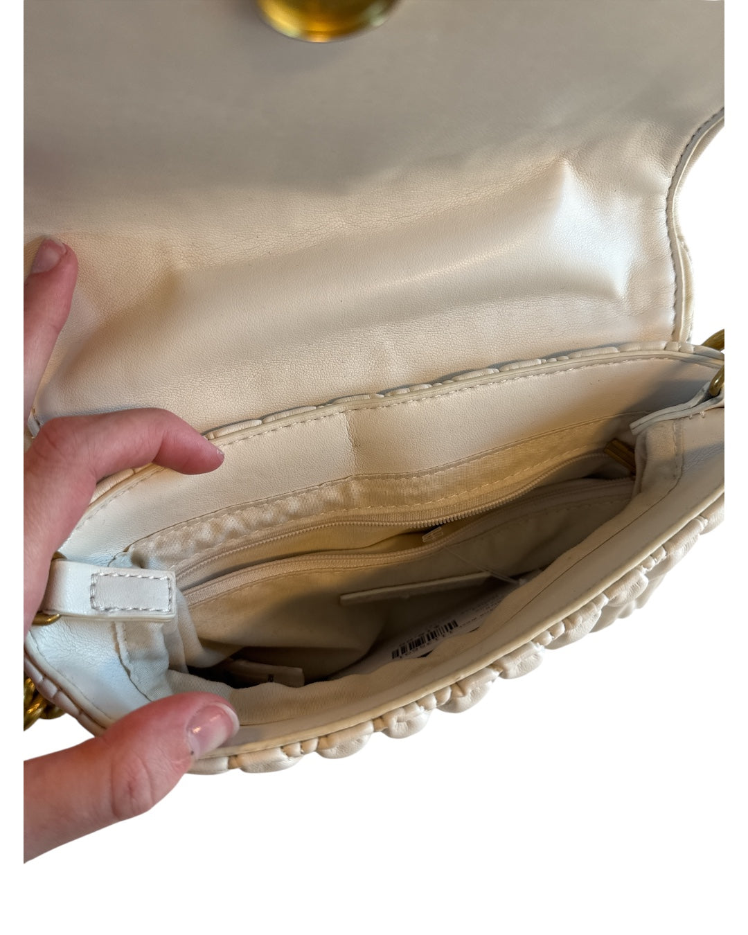 White gold Montana west Quilted pleather bag