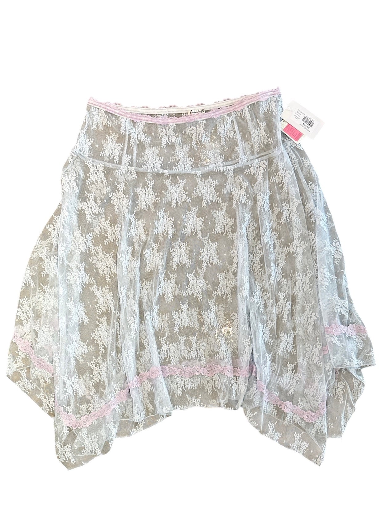 blue purple free people lace midi skirt, L