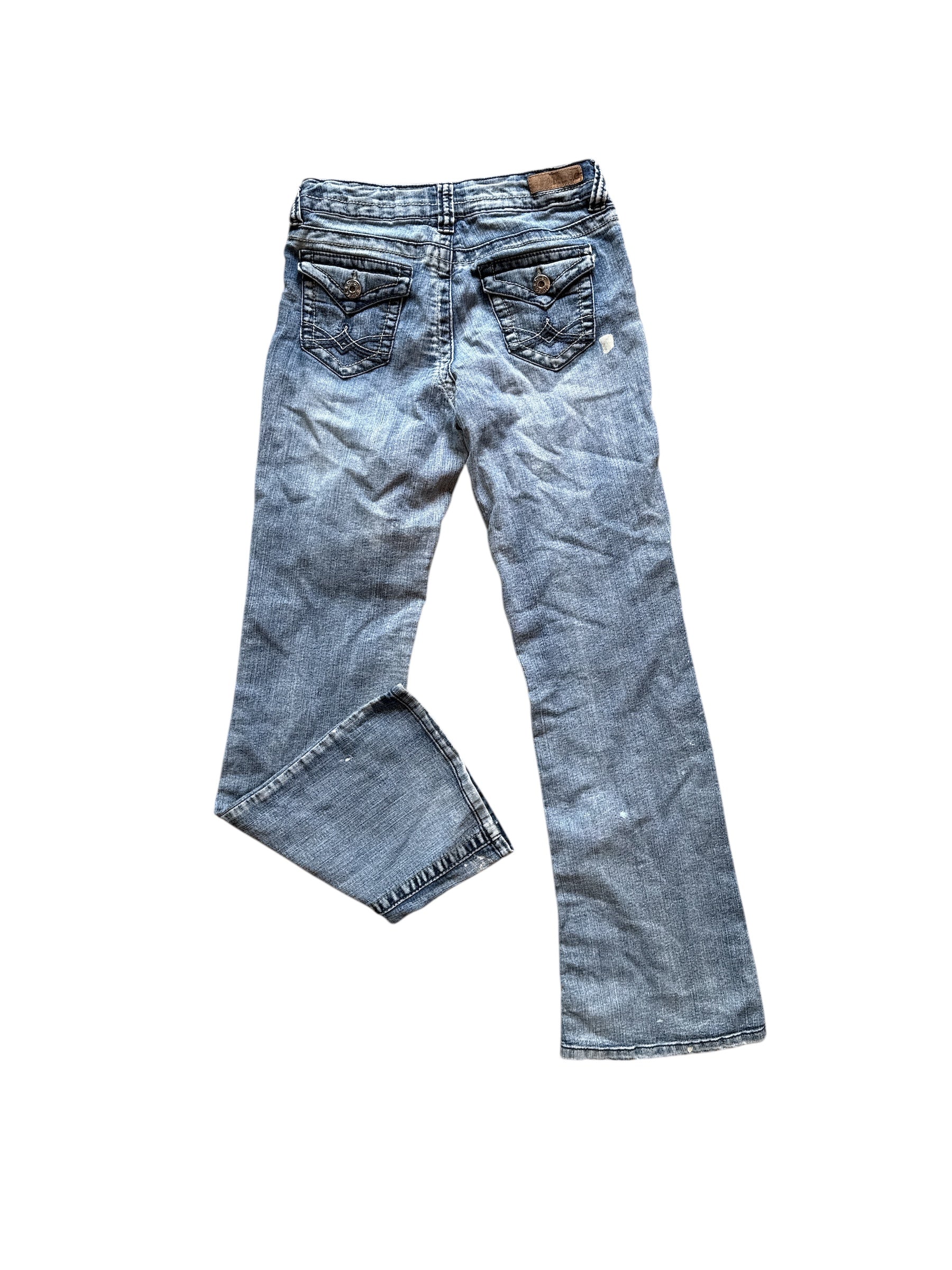 blue mudd low waist flare jeans, 26