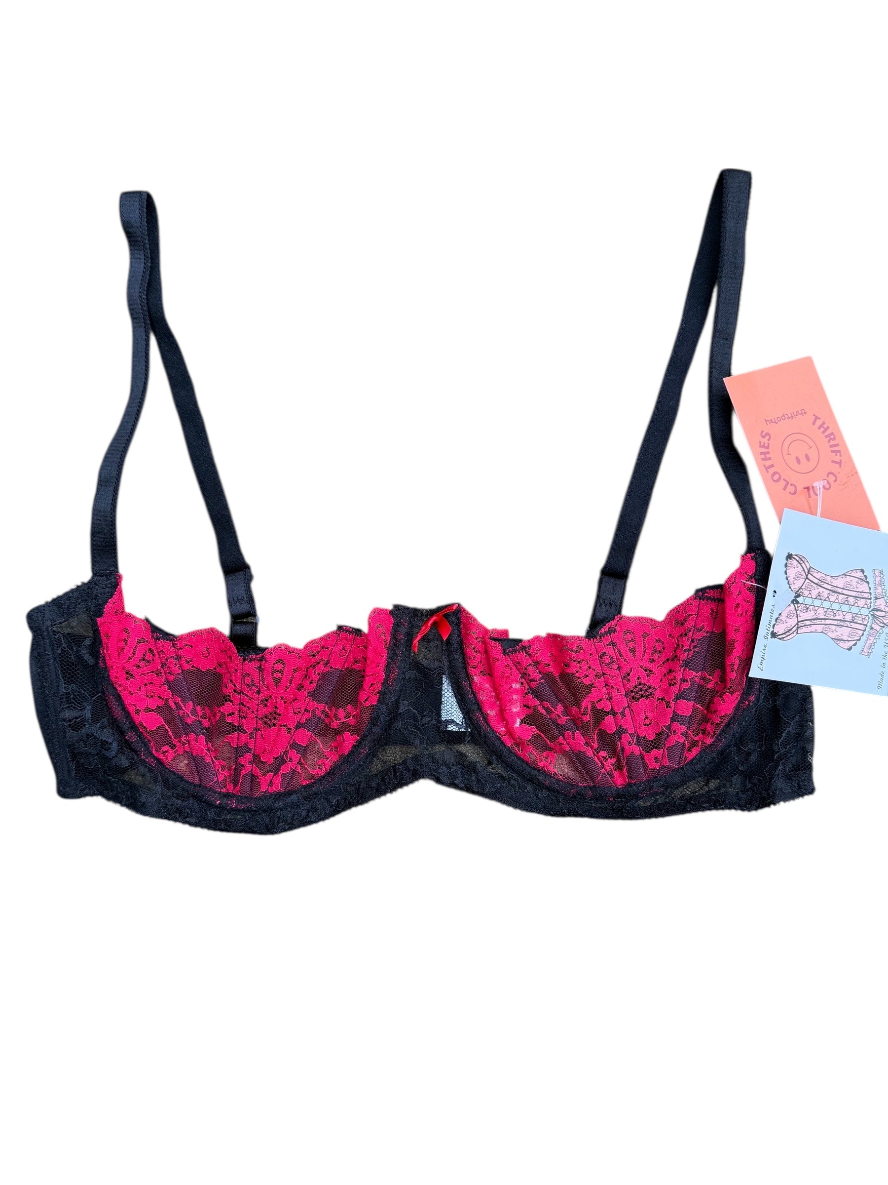 black red Empire Intimates , 40 half cup bra (runs small)