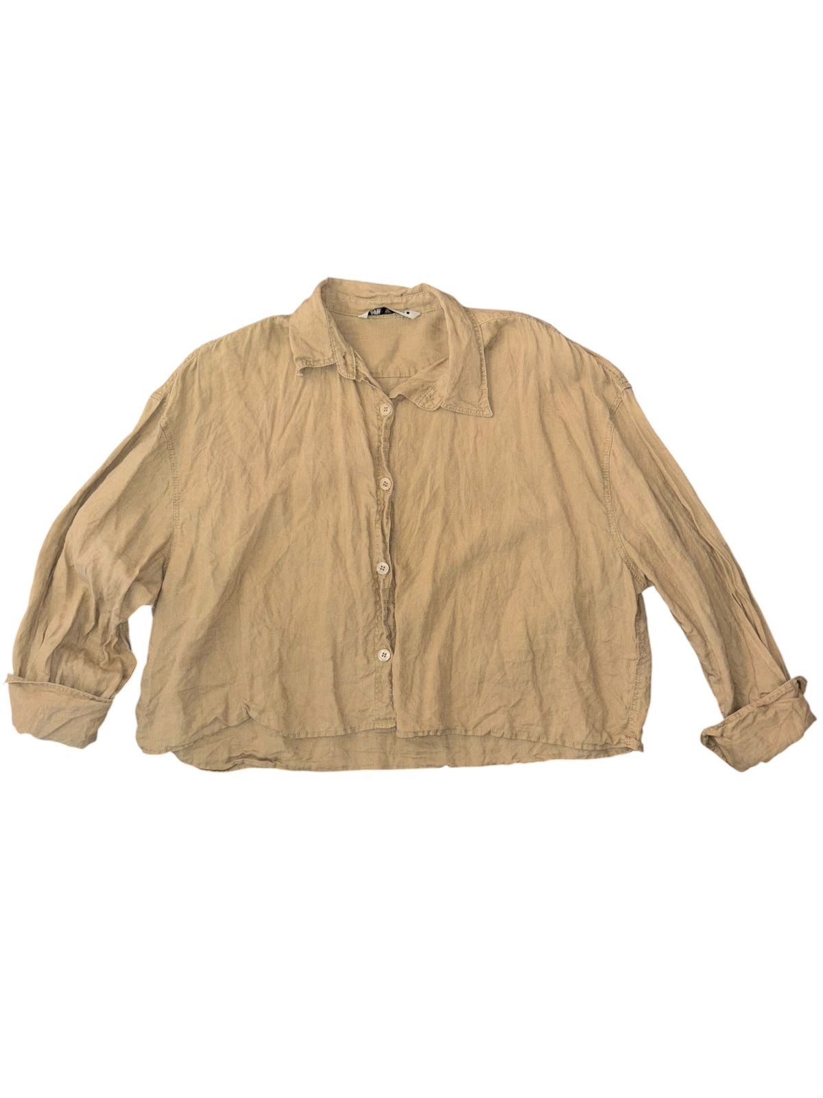 tan Zara ls button up, XXL