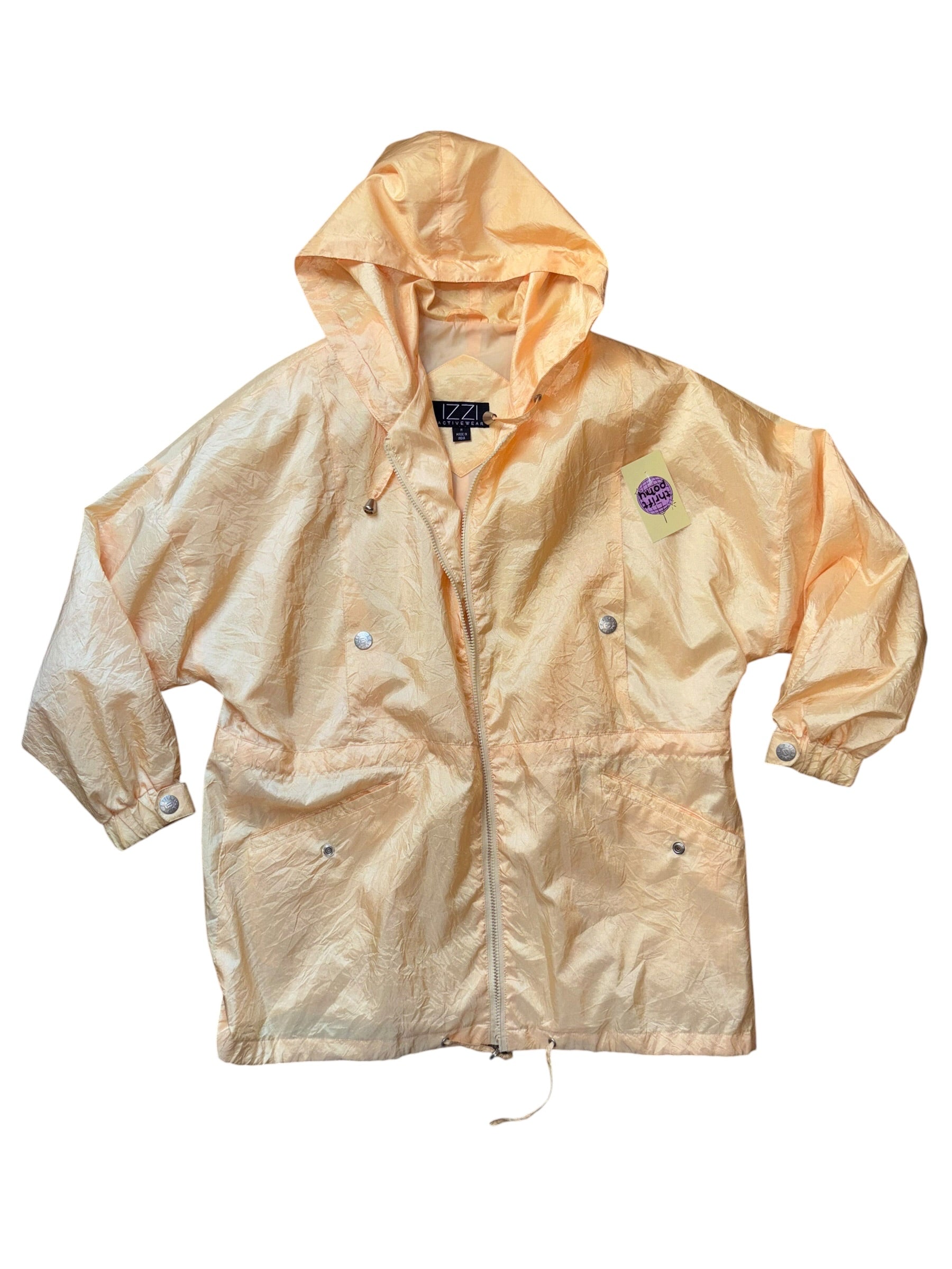 yellow izzi shiny hoodie jacket, m