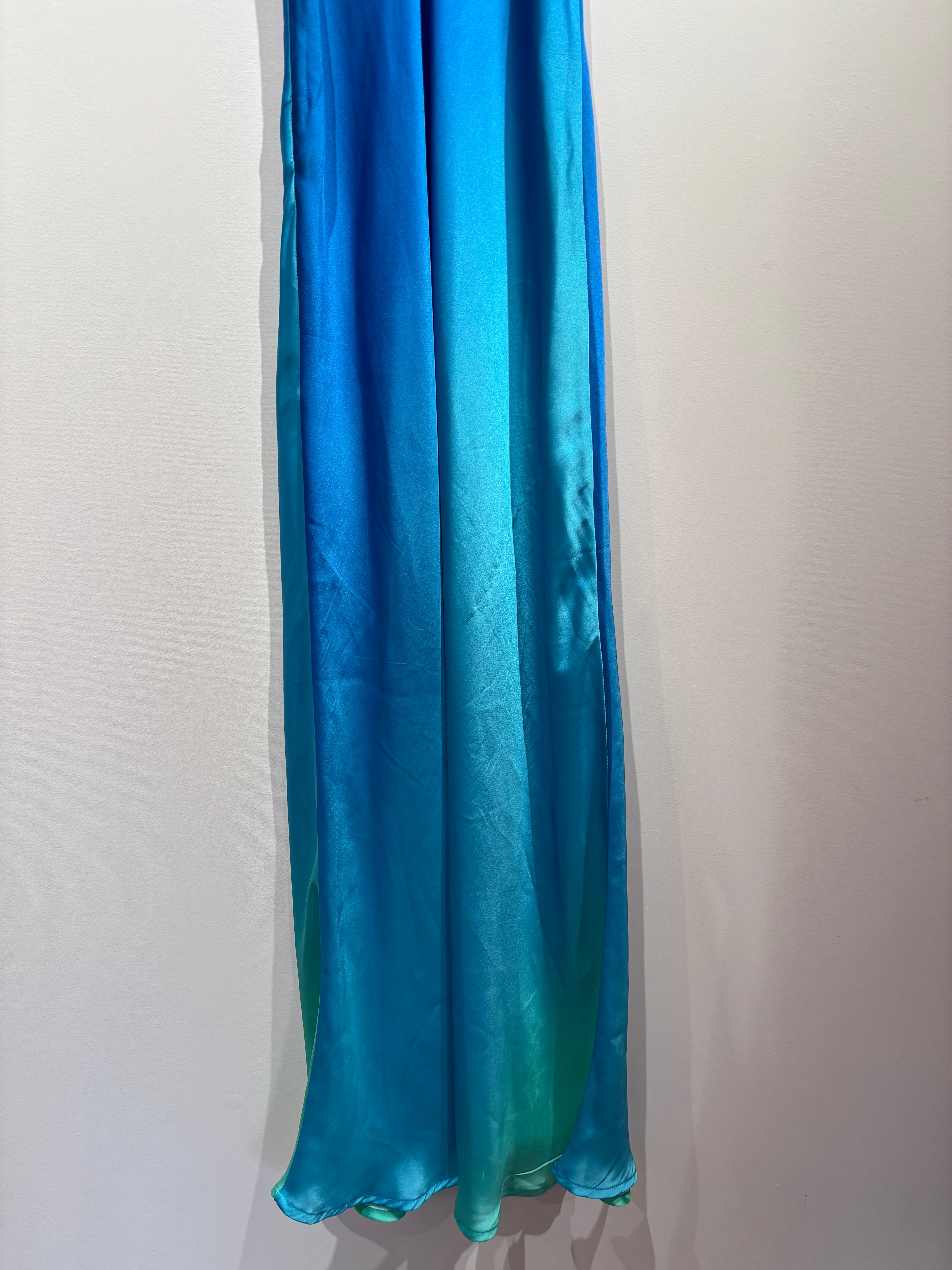 blue 12th tribe ombre slip maxi dress, small