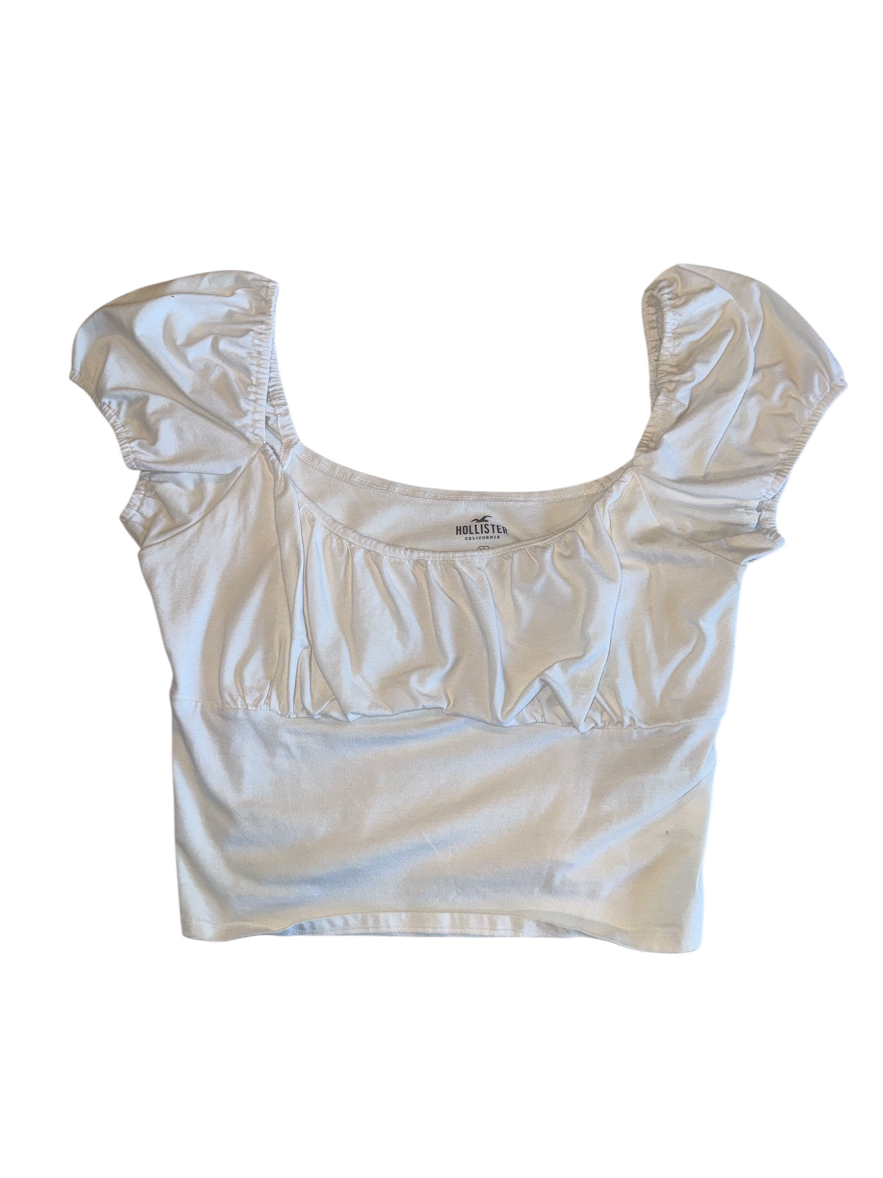 white hollister off shoulder baby doll crop top, XL