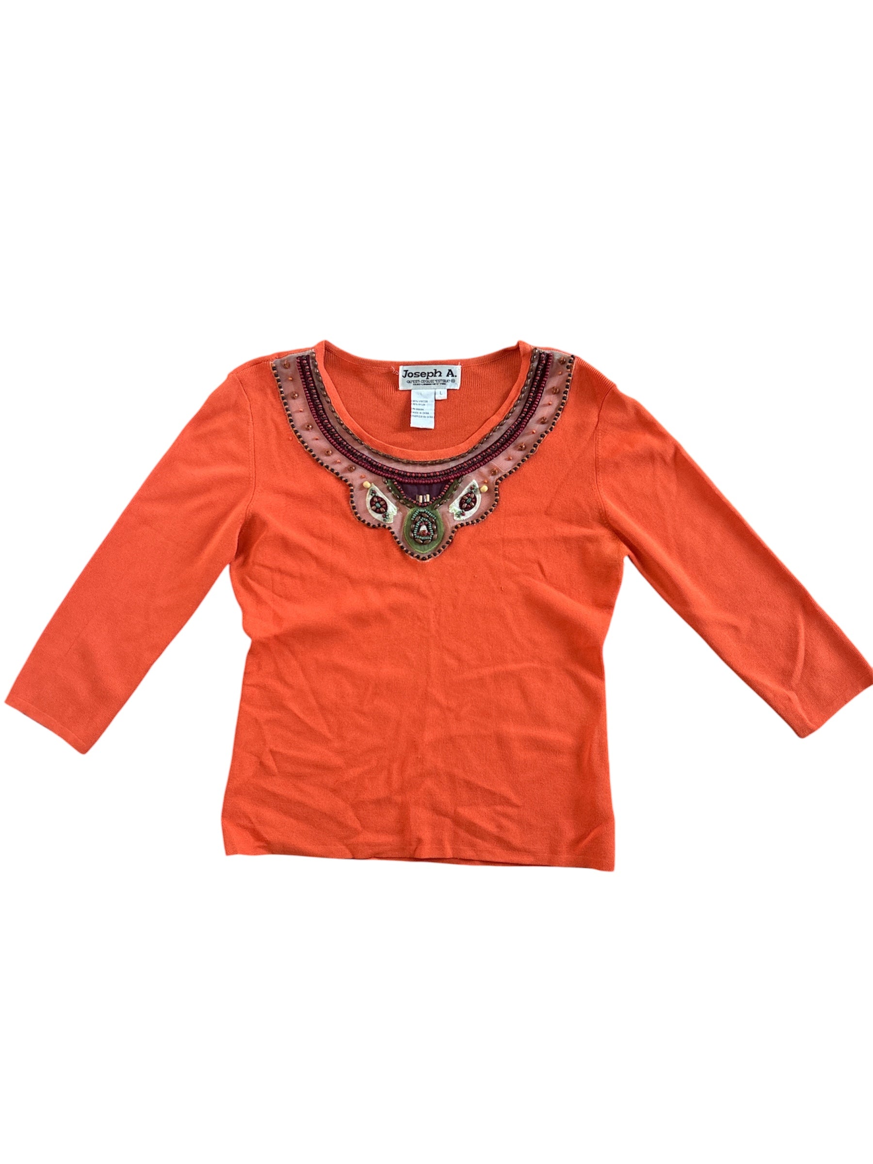 Orange Joseph a Beaded quarter sleeve, L