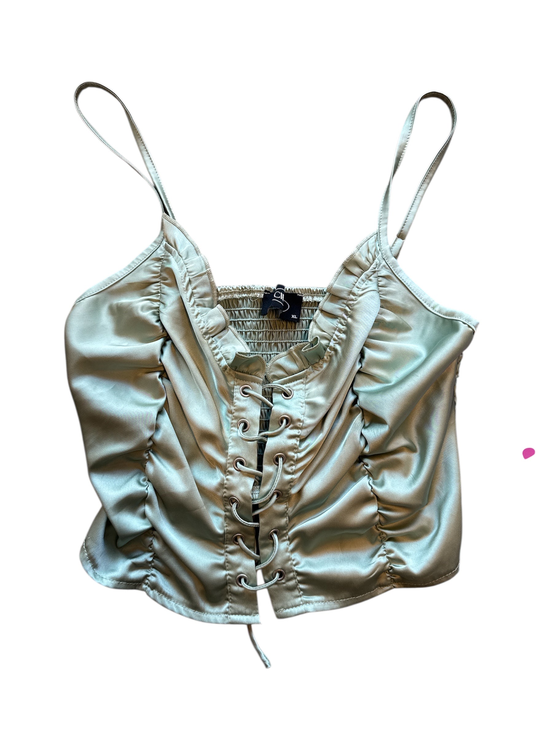 green cider silky tank, XL