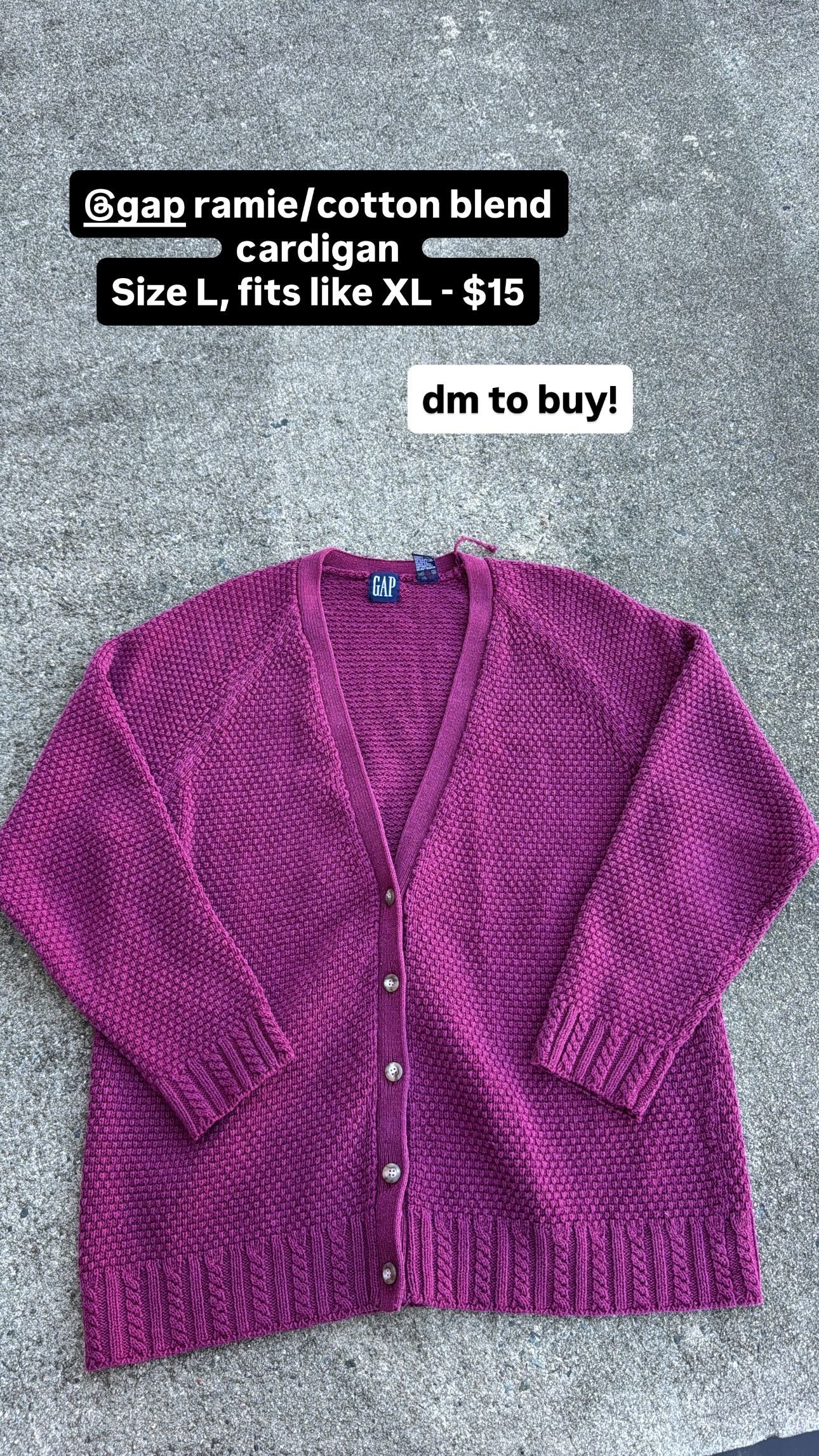 magenta gap cardigan, L