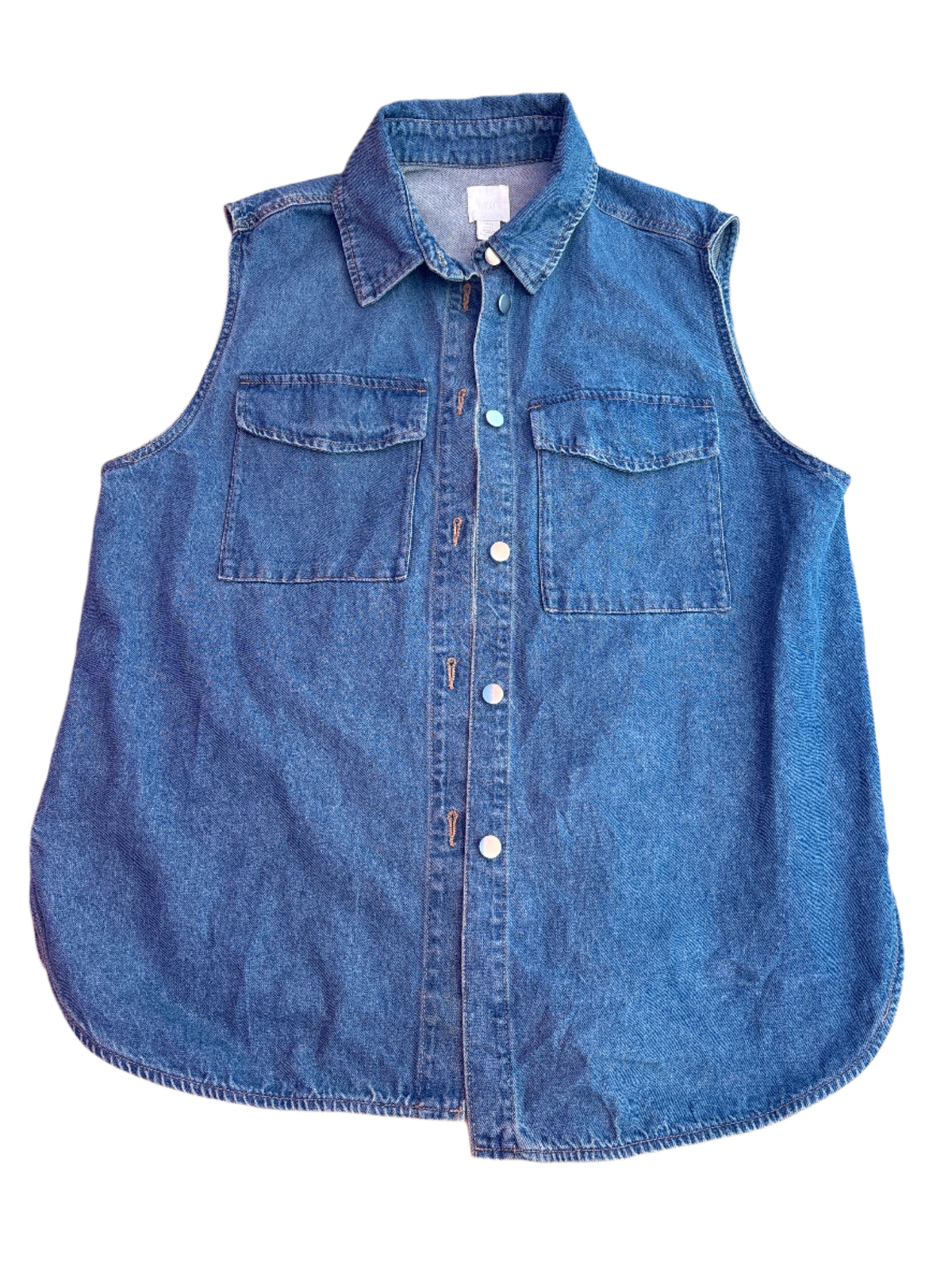 blue H&m denim vest, xl