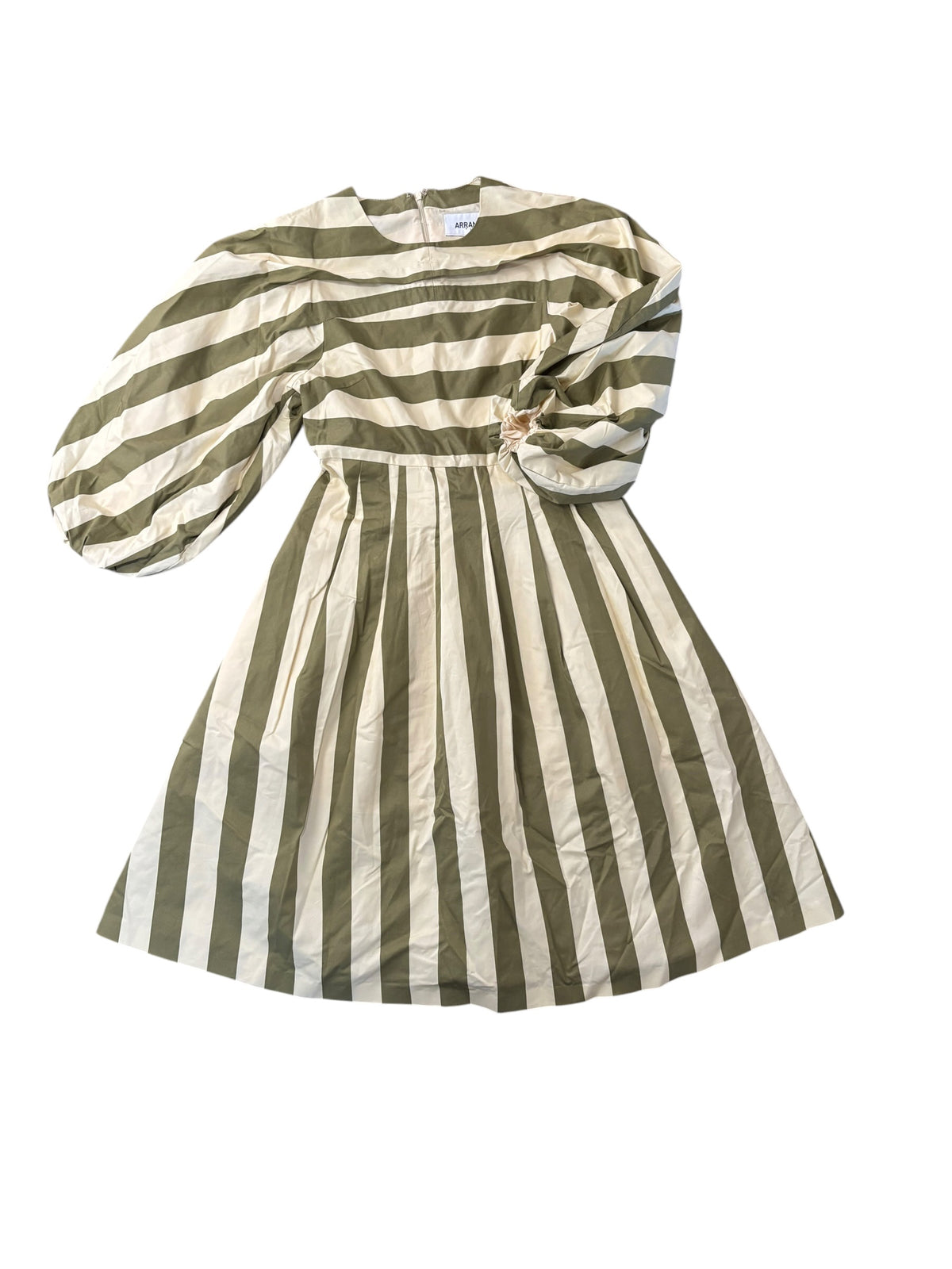 cream green arrange stripe ls maxi dress, 8