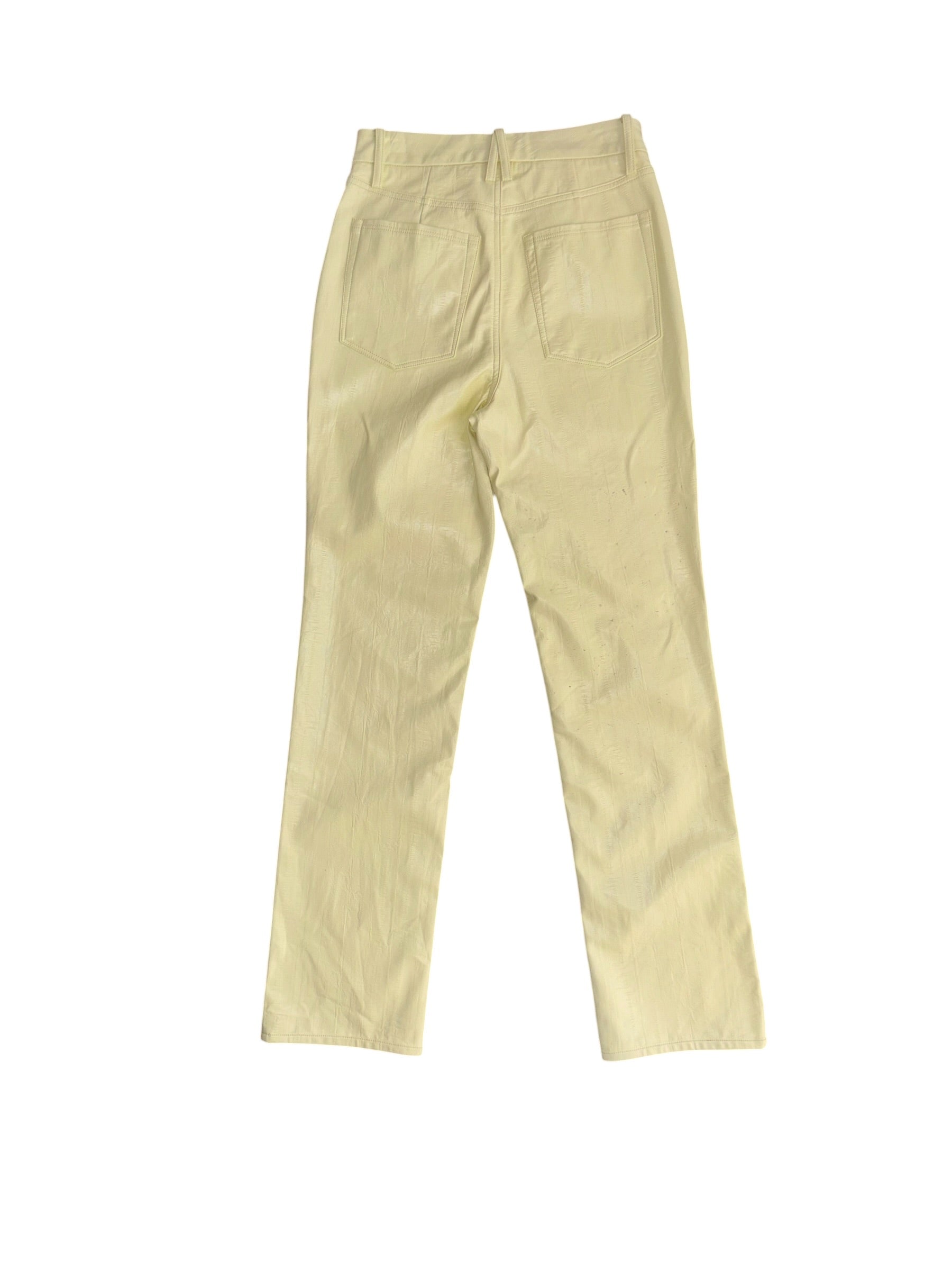 yellow good american pleather pants, 6/28